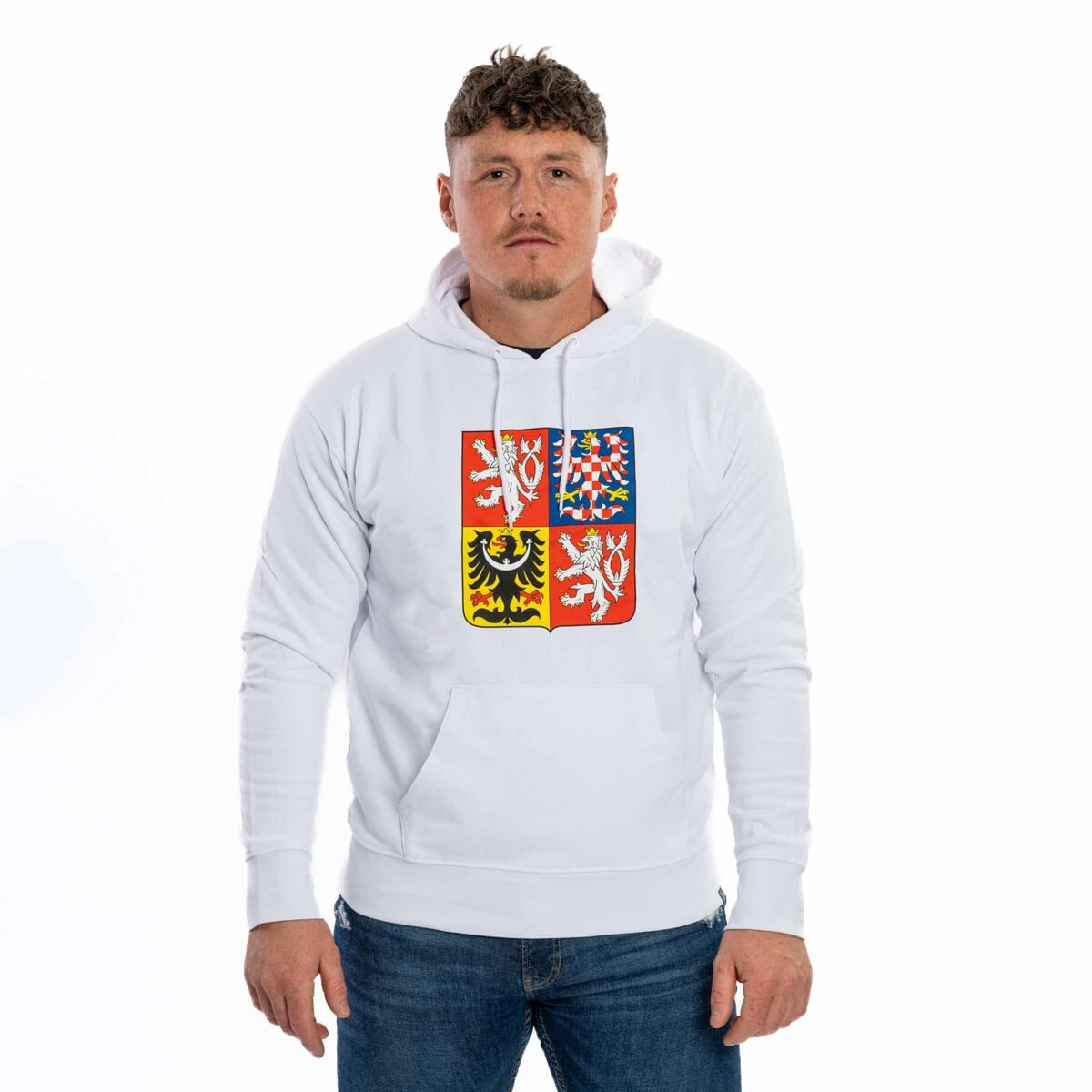 LOGO NATHAN STÁTNÍ ZNAK POTISK mikina bílá