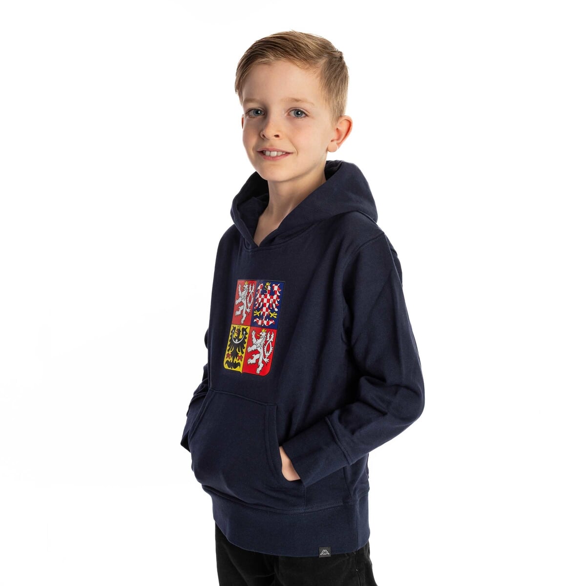 LOGO NATHAN STÁTNÍ ZNAK POTISK mikina JR tmavě modrá