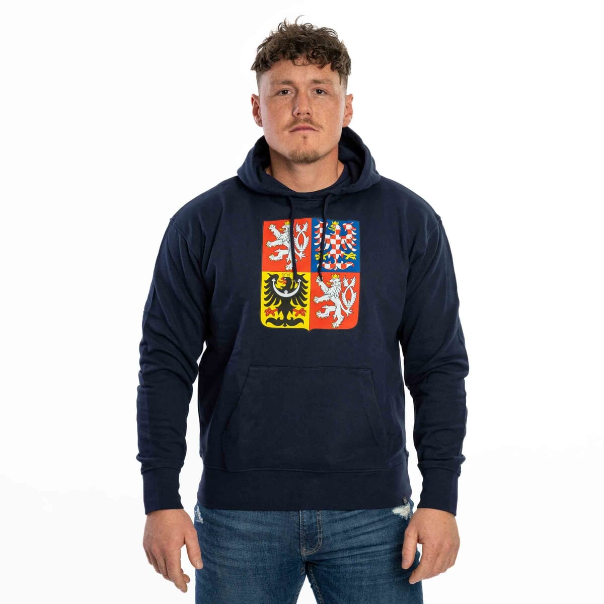 LOGO NATHAN STÁTNÍ ZNAK POTISK mikina tmavě modrá