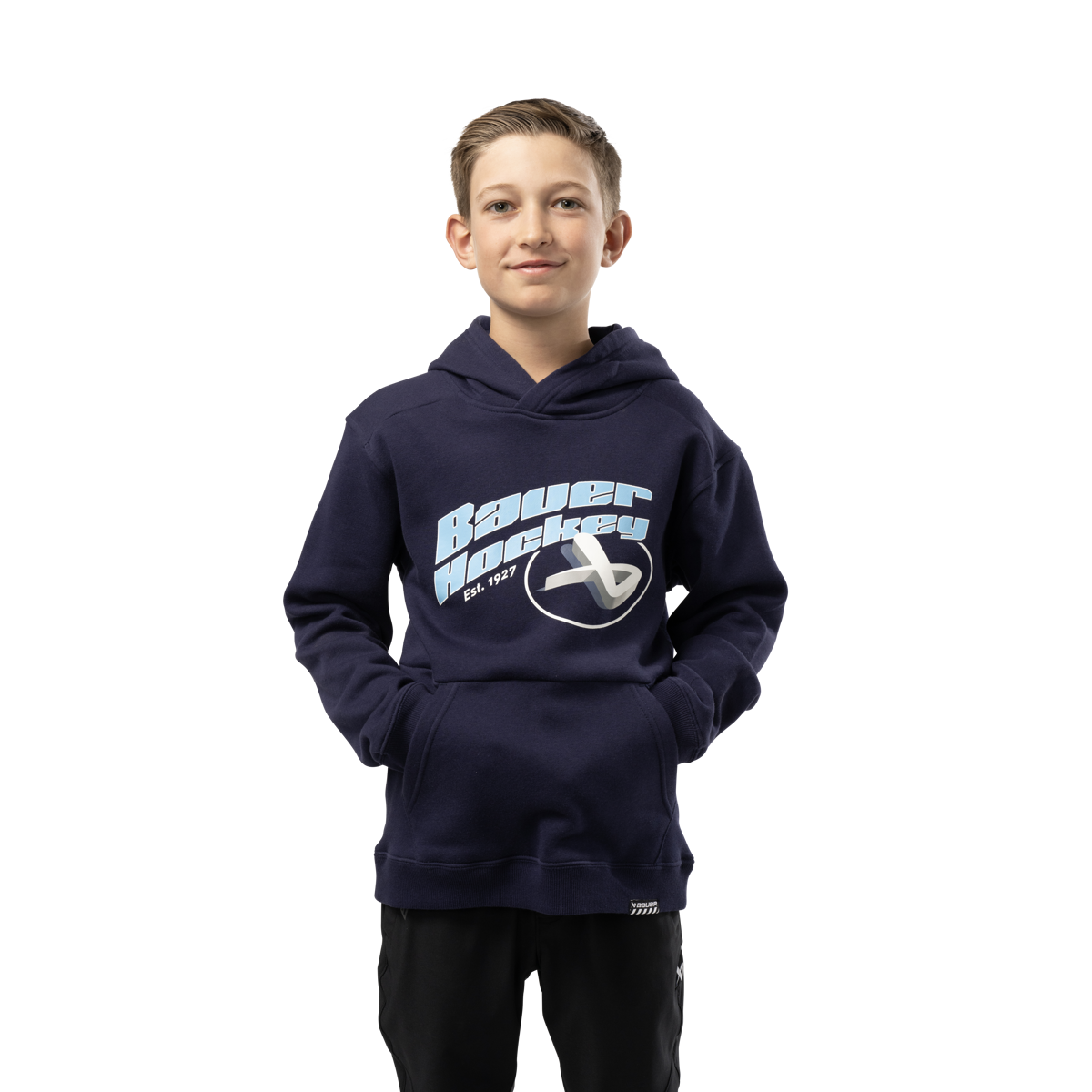 Mikina BAUER S23 ECLIPSE HOODIE-YTH-BLU (1062302)