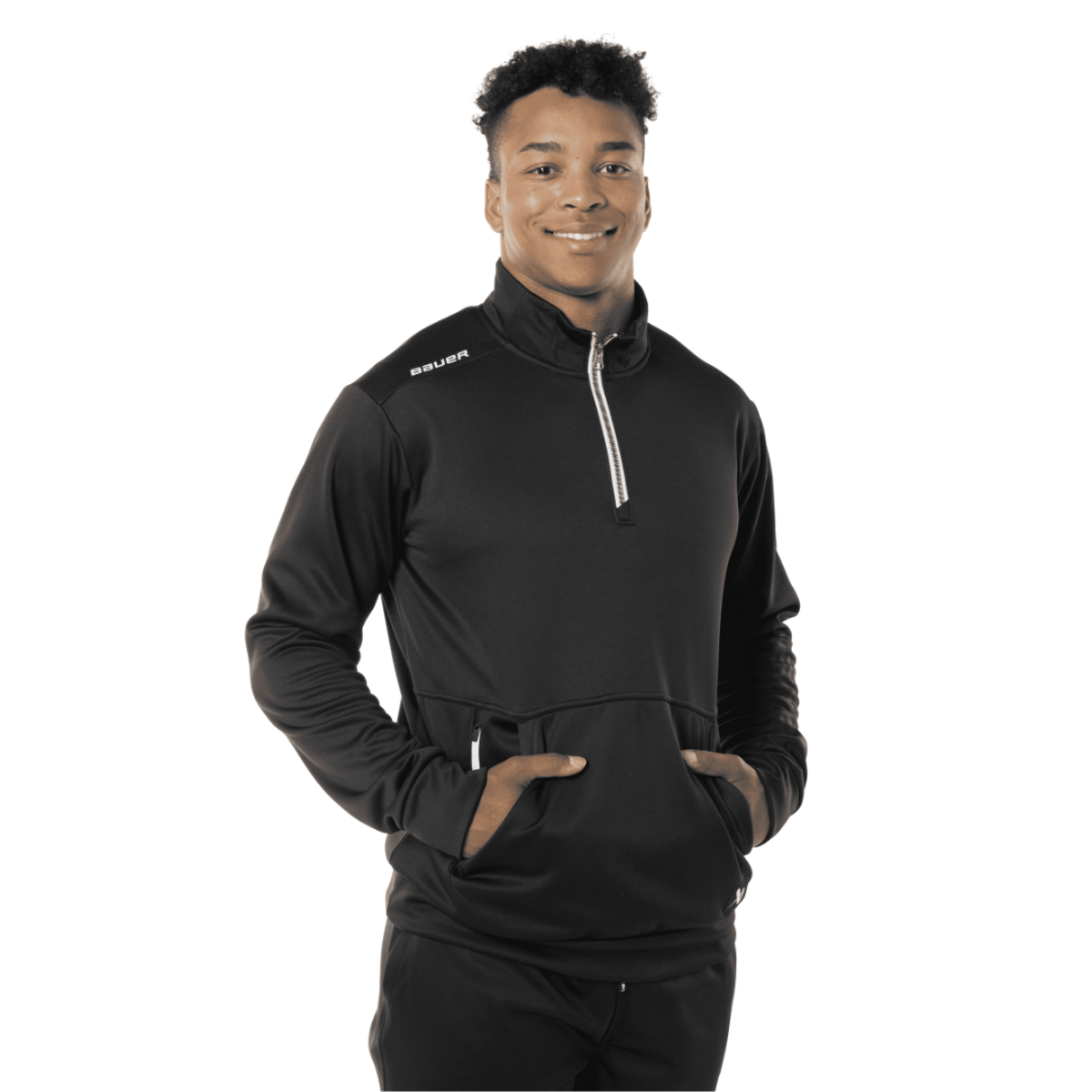 Mikina S23 BAUER TEAM FLEECE 1/2 ZIP-SR-BLK (1060772)