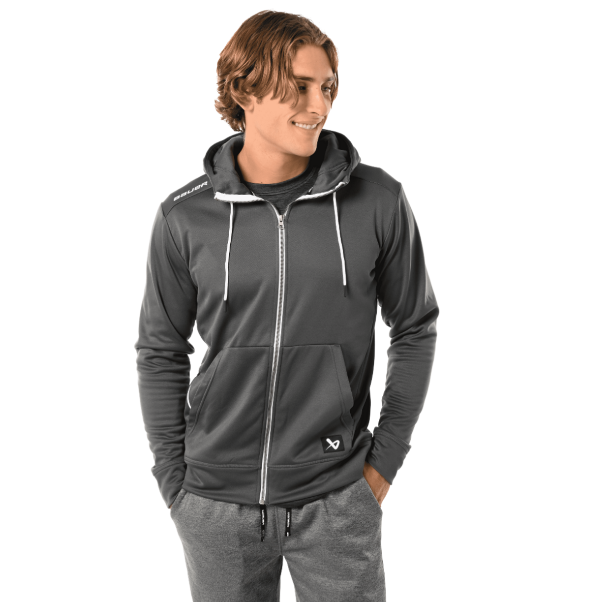 Mikina S23 BAUER TEAM FLEECE ZIP HOODIE-SR-GRY (1060782)