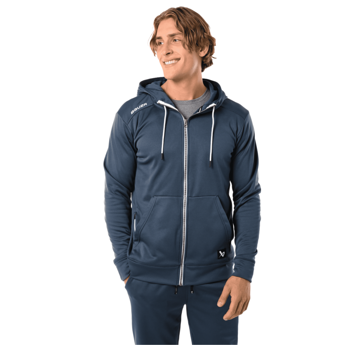 Mikina S23 BAUER TEAM FLEECE ZIP HOODIE-SR-NVY (1060781)