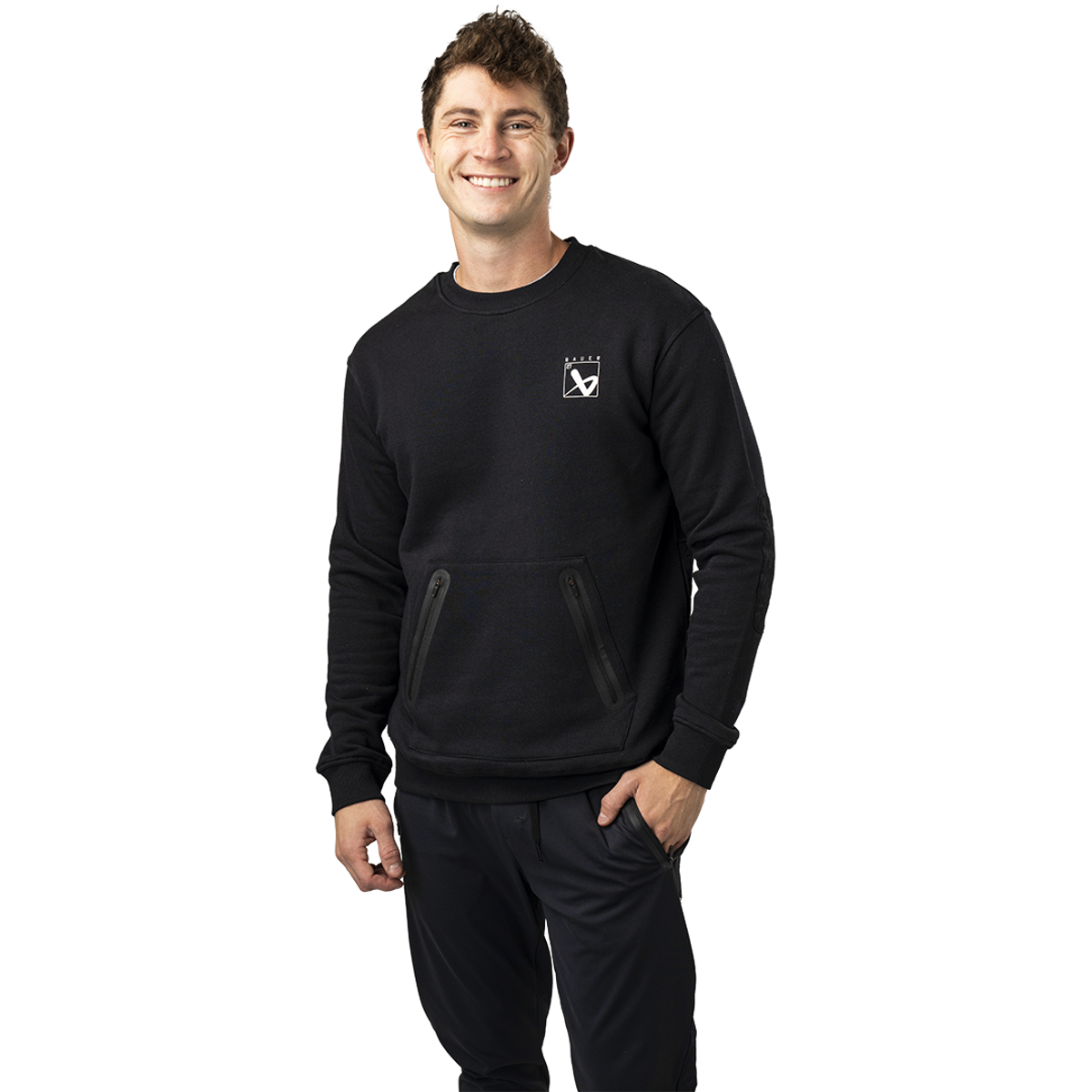 Mikina BAUER S24 QUILTED CREW-SR-BLK (1064089)