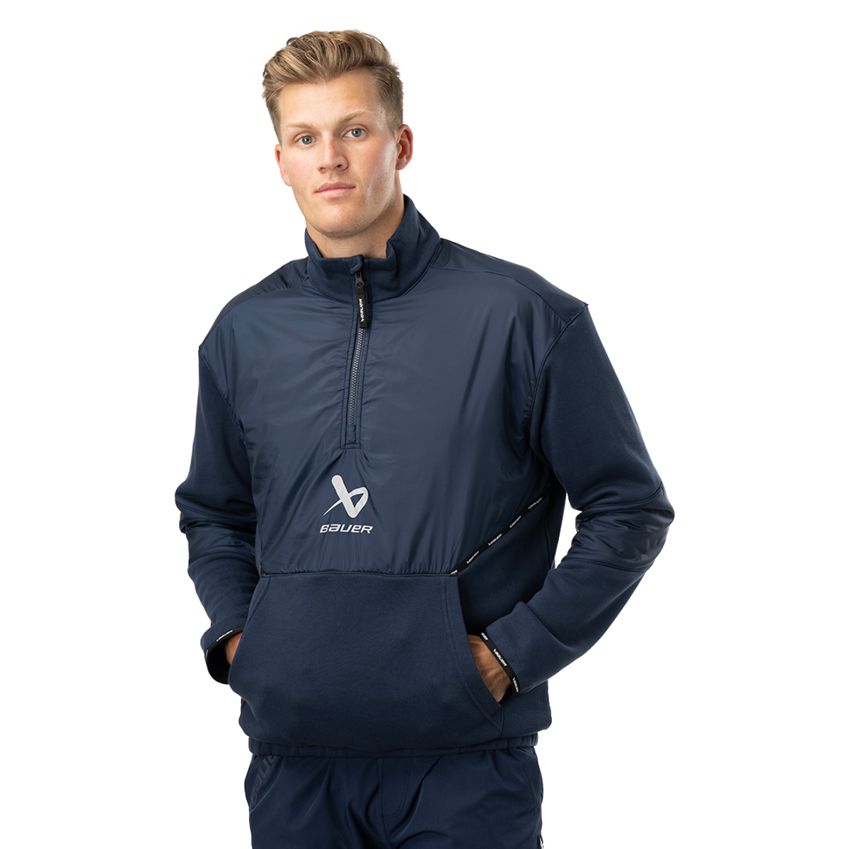 Mikina BAUER S24 TEAM 1/2 ZIP PULLOVER-SR-NAV (1063248)