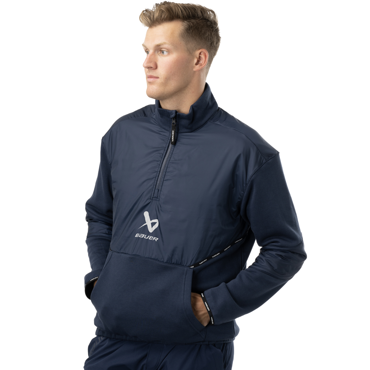 Mikina BAUER S24 TEAM 1/2 ZIP PULLOVER-SR-NAV (1063248)