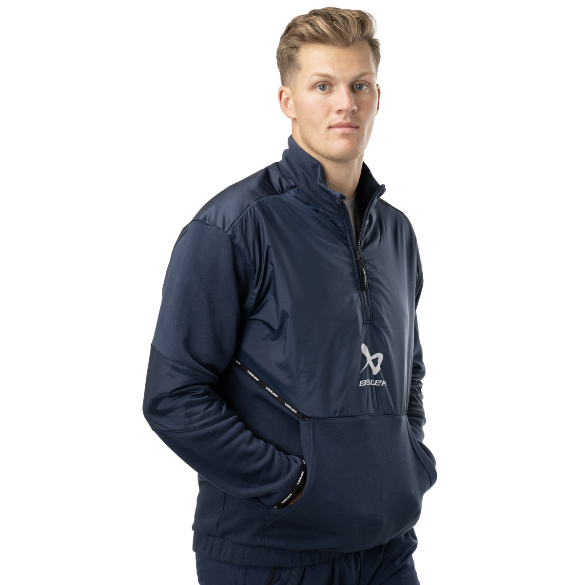 Mikina BAUER S24 TEAM 1/2 ZIP PULLOVER-SR-NAV (1063248)