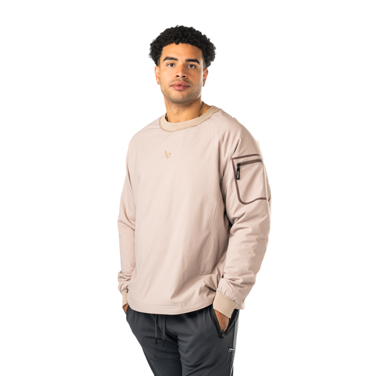 Mikina BAUER S25 FILLED CREWNECK-SR-LT TAUPE (1065847)