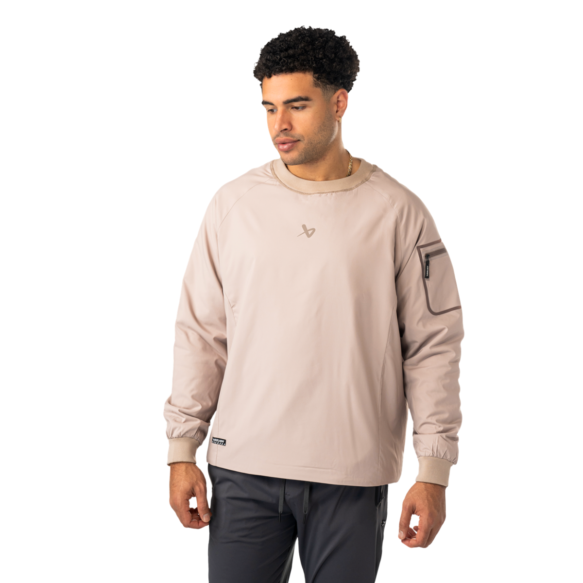 Mikina BAUER S25 FILLED CREWNECK-SR-LT TAUPE (1065847)