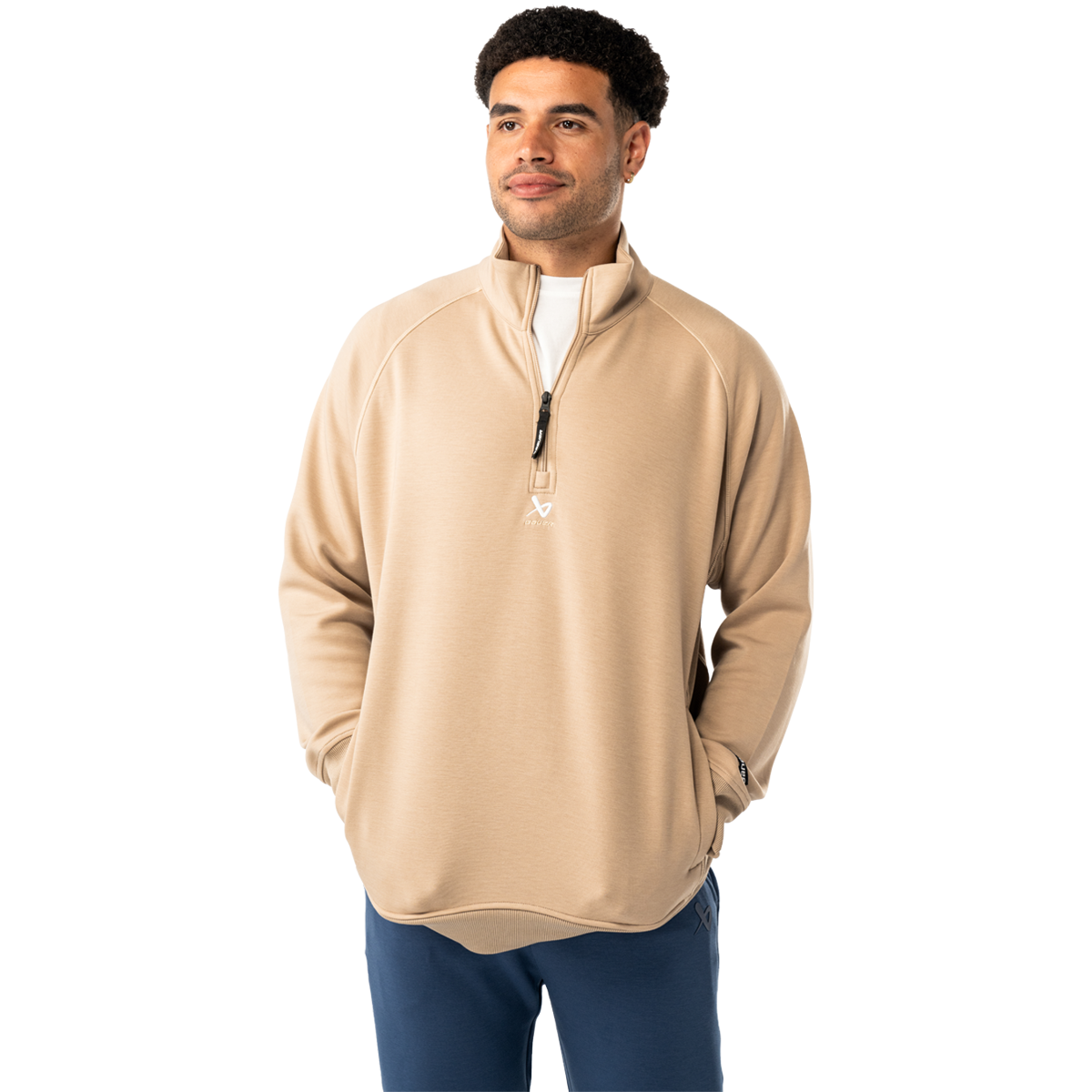 Mikina BAUER S25 FLC 1/4 ZIP-SR-DESERT (1065096)
