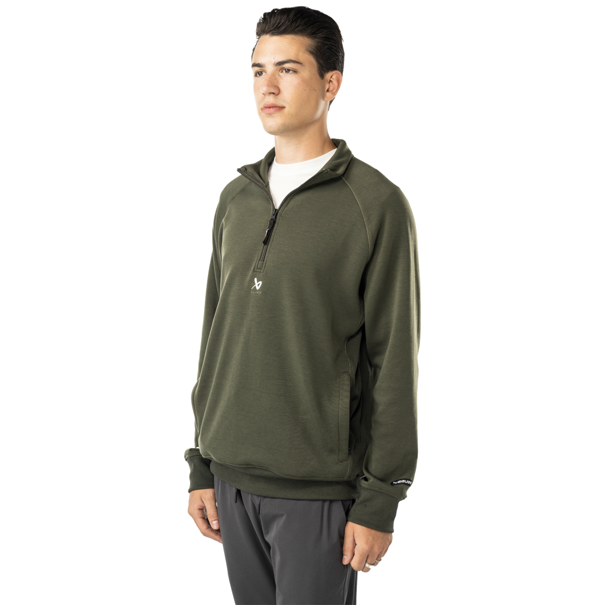 Mikina BAUER S25 FLC 1/4 ZIP-SR-FOREST (1065095)