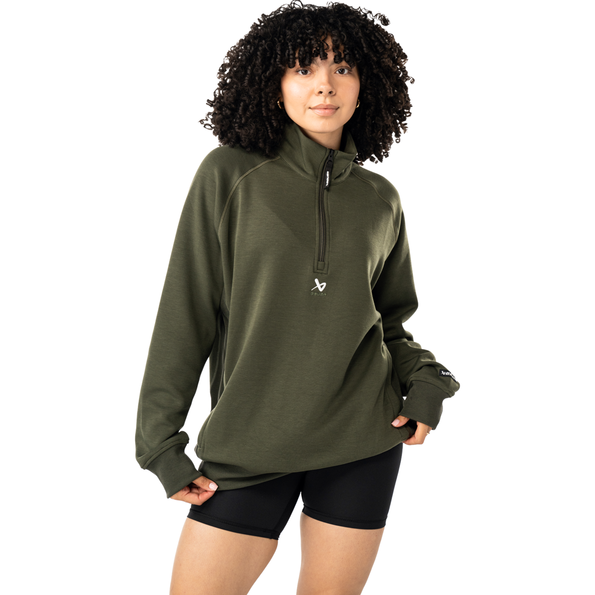 Mikina BAUER S25 FLC 1/4 ZIP-SR-FOREST (1065095)