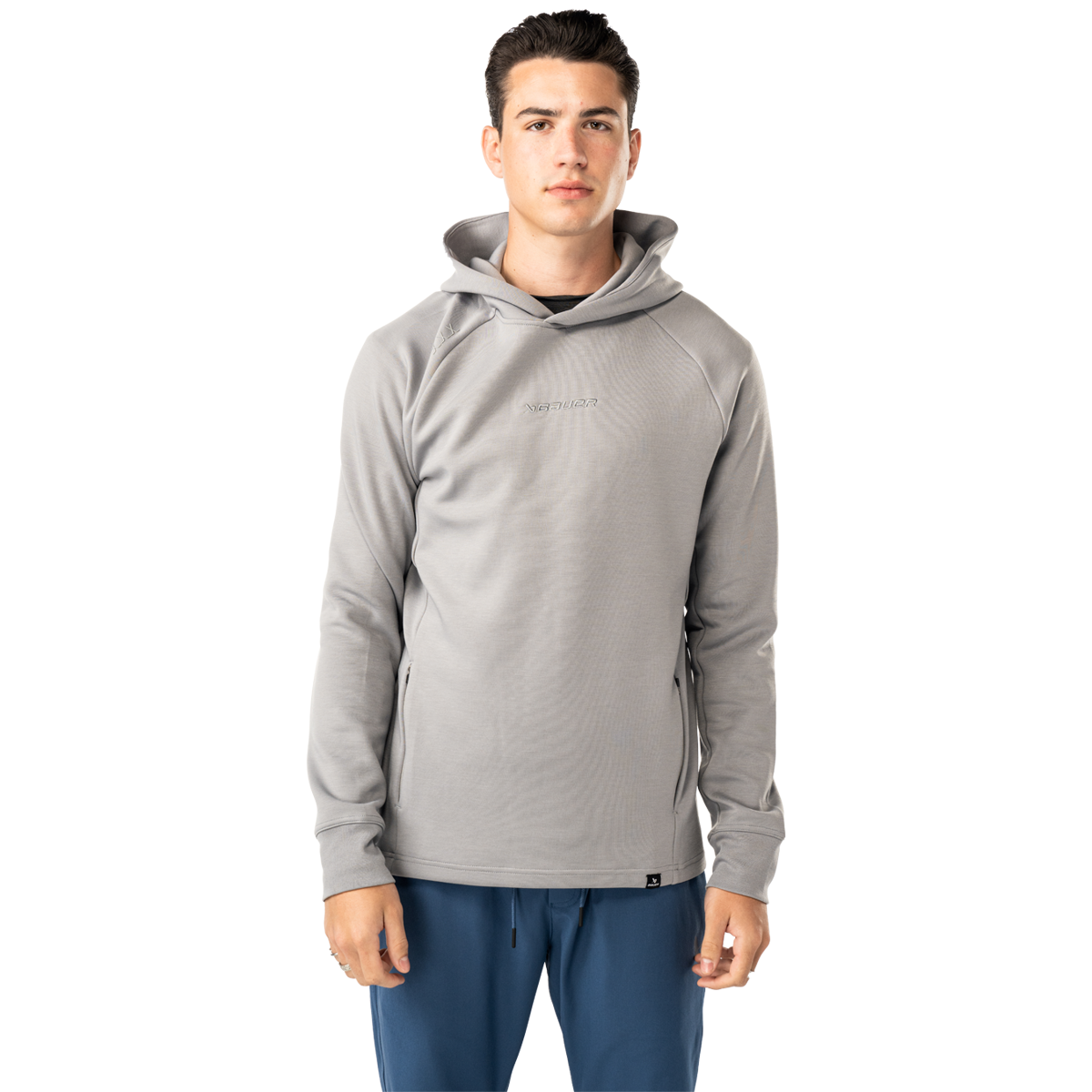 Mikina BAUER S25 FLC HOODIE-SR-STONE GRY (1065087)