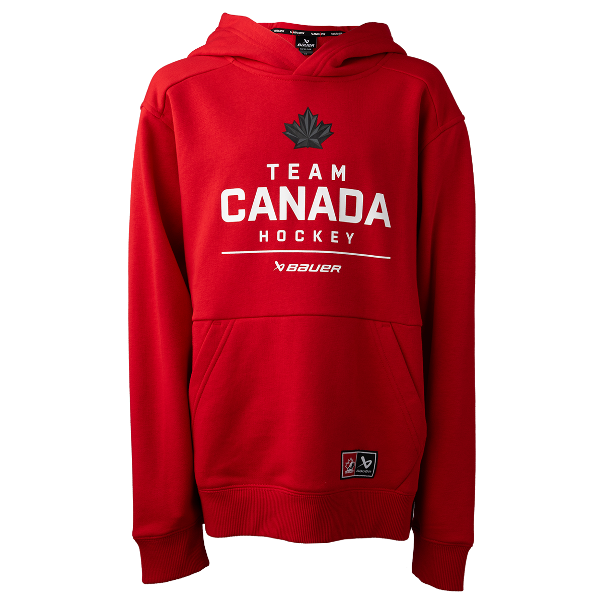 Mikina BAUER S25 HC OLY STACKED HOODIE-YTH-RED (1066405)