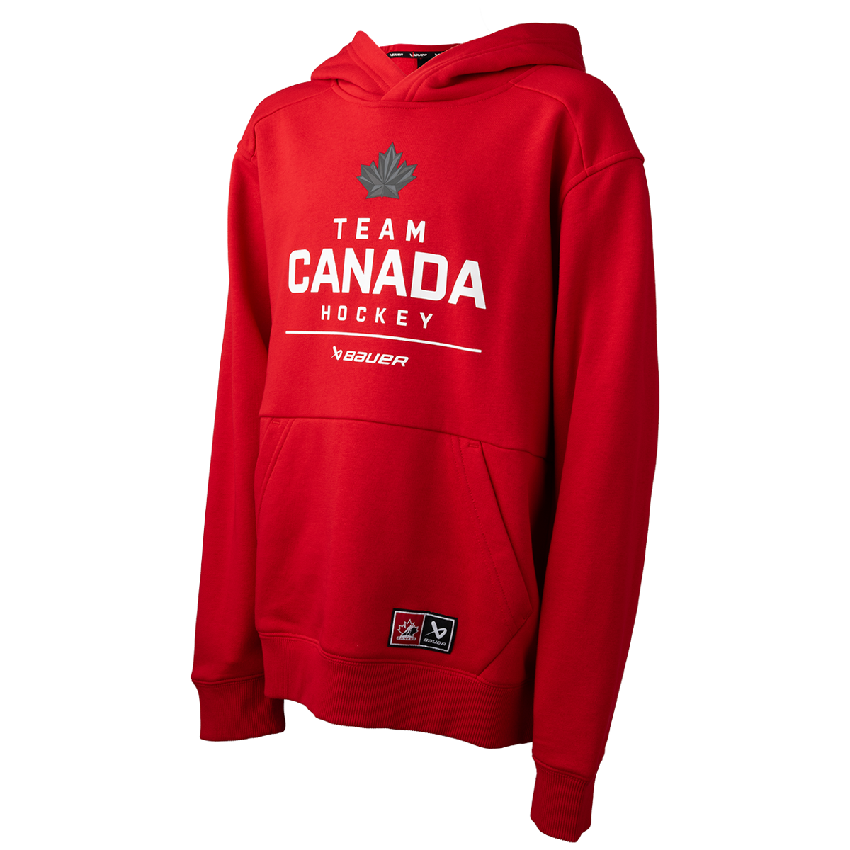Mikina BAUER S25 HC OLY STACKED HOODIE-YTH-RED (1066405)