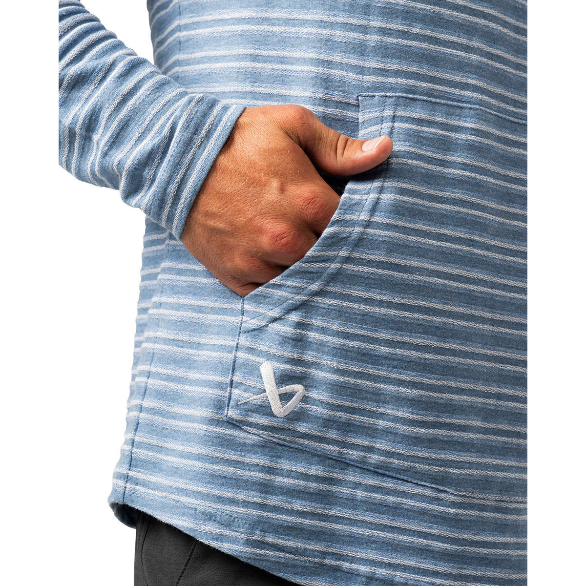 Mikina BAUER S25 LTWHT STRIPE HOODIE-SR-BLUE HZ (1064711)