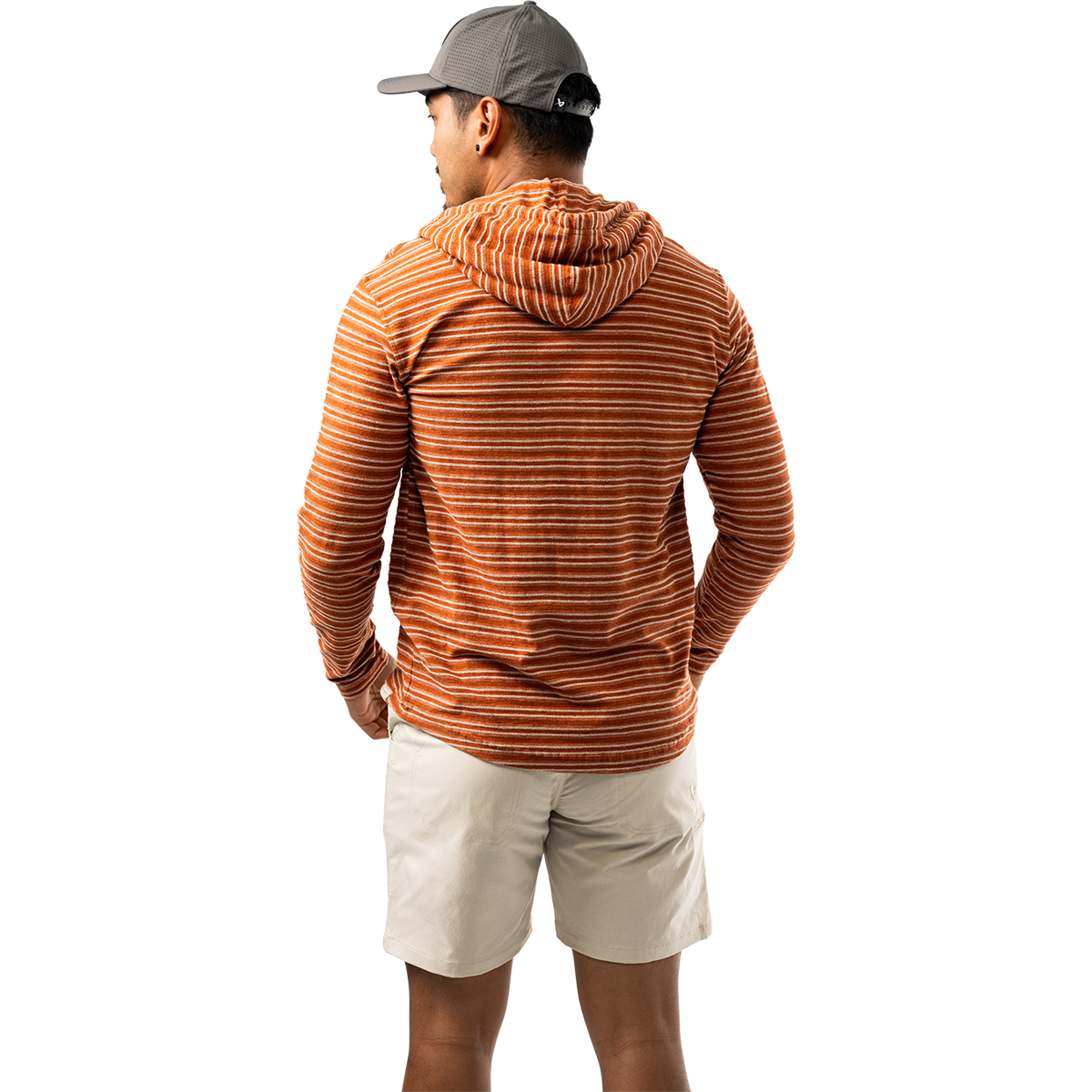 Mikina BAUER S25 LTWHT STRIPED HOODIE-SR-BRICK (1064712)