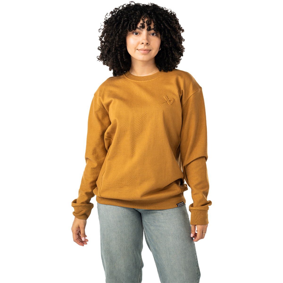 Mikina BAUER S25 MIXED CREW-SR-GOLDEN BROWN (1065227)