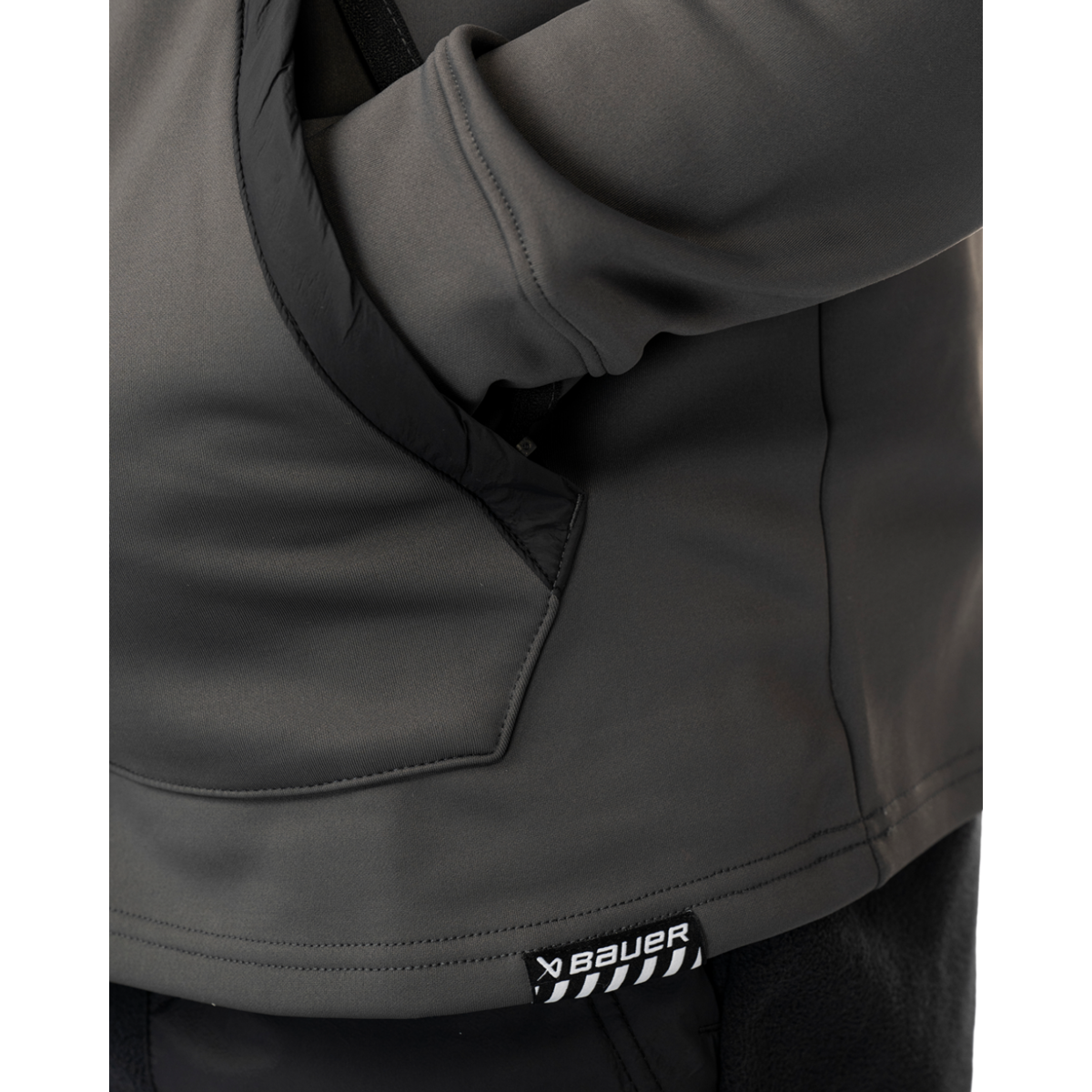 Mikina BAUER S25 PUFFER 1/2 ZIP HOODIE-SR-BLK (1065925)