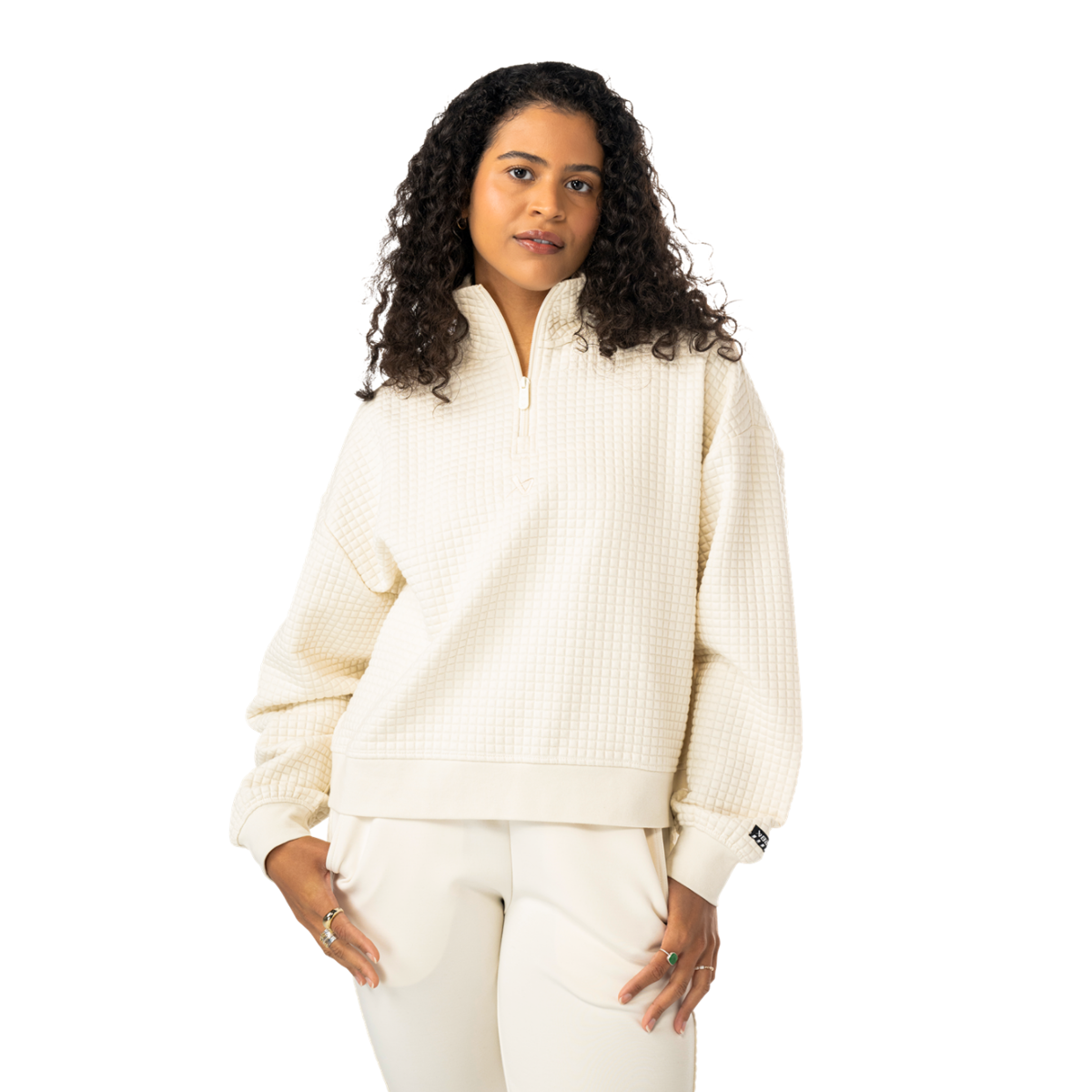 Mikina BAUER S25 QUILTED 1/4 ZIP-WM-CREAM (1065913)
