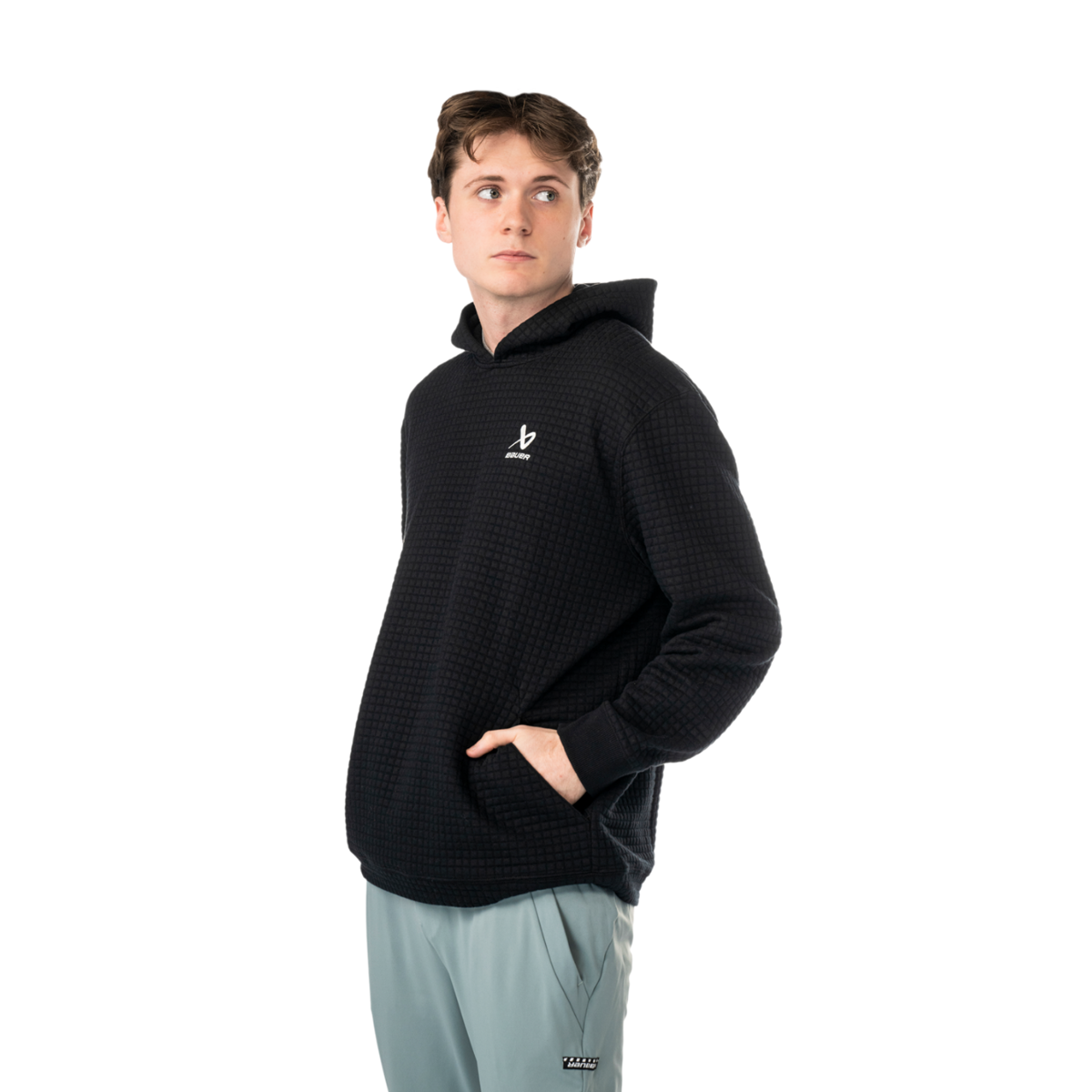 Mikina BAUER S25 QUILTED HOODIE-SR-BLK (1065922)