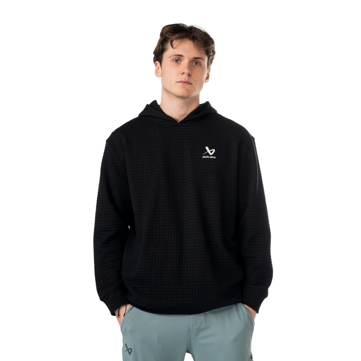 Mikina BAUER S25 QUILTED HOODIE-SR-BLK (1065922)