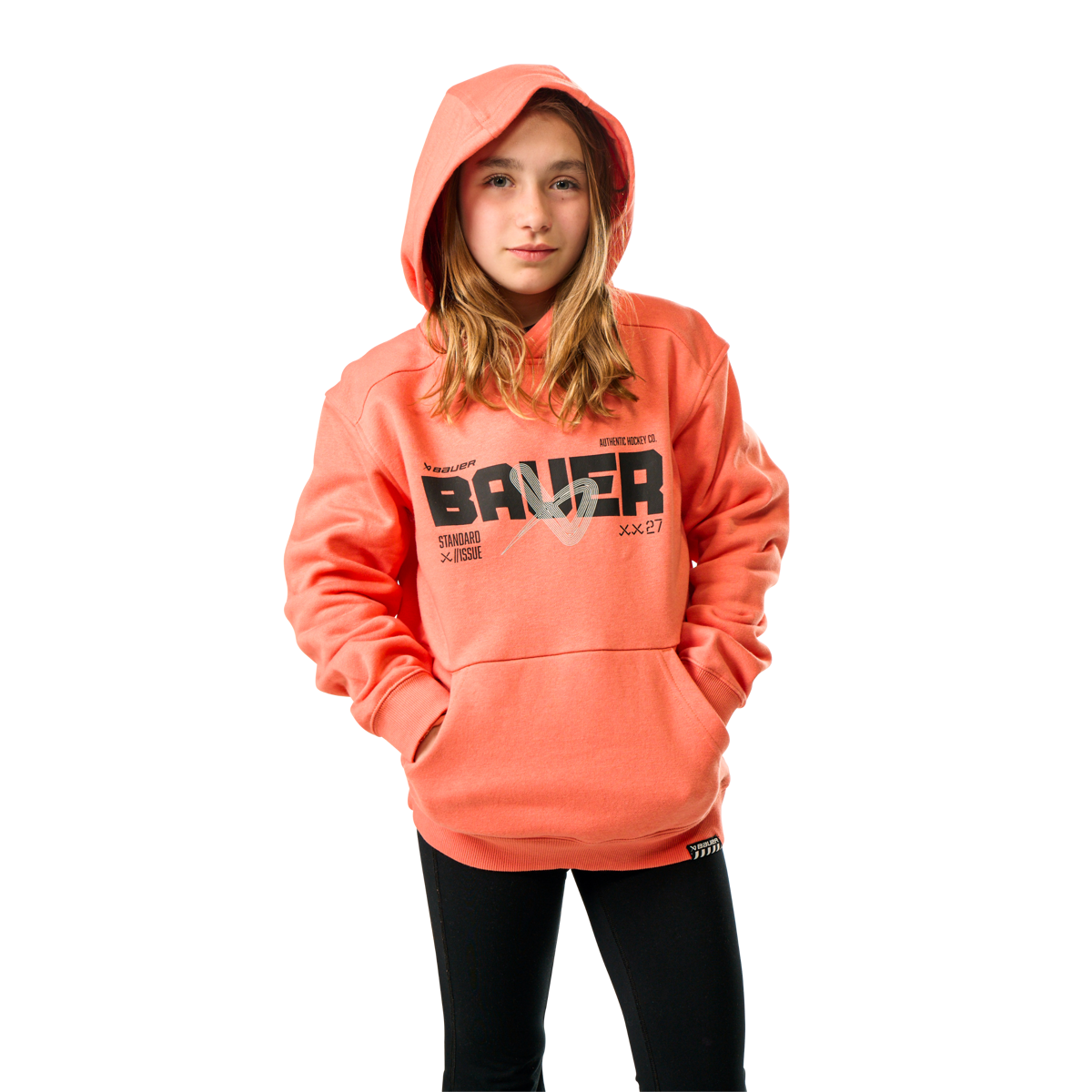 Mikina BAUER S25 ULTIMATE HOODIE-YTH-CORAL (1064740)
