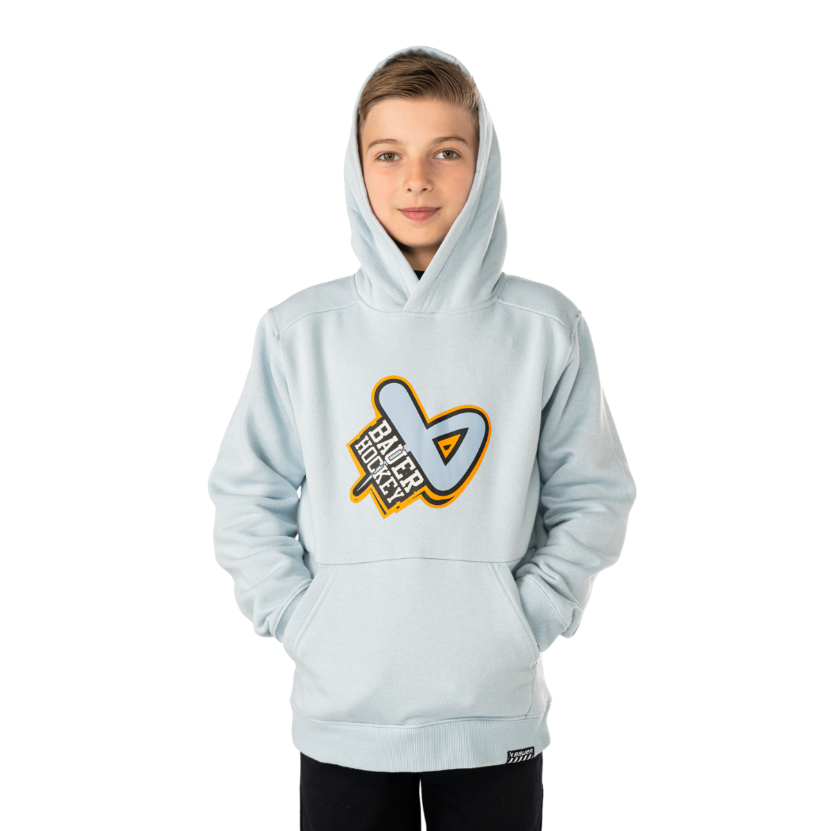 Mikina BAUER S25 ULTIMATE HOODIE-YTH-LIGHT BLUE (1065867)