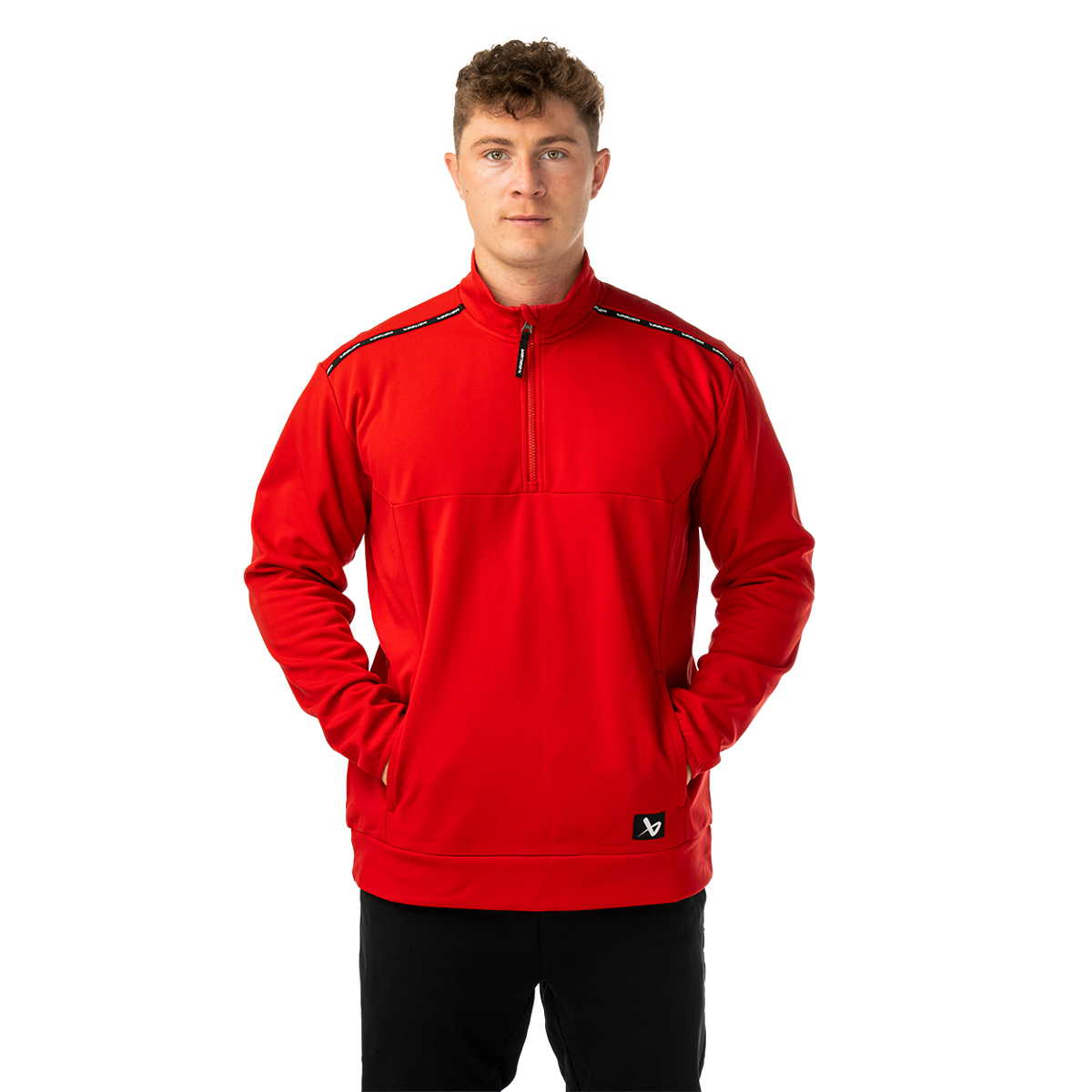 Mikina BAUER S26 TEAM FLEECE 1/2 ZIP-SR-RED (1067293)