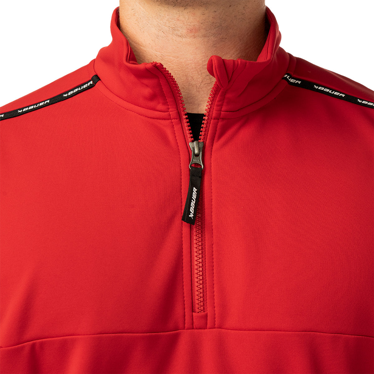 Mikina BAUER S26 TEAM FLEECE 1/2 ZIP-SR-RED (1067293)
