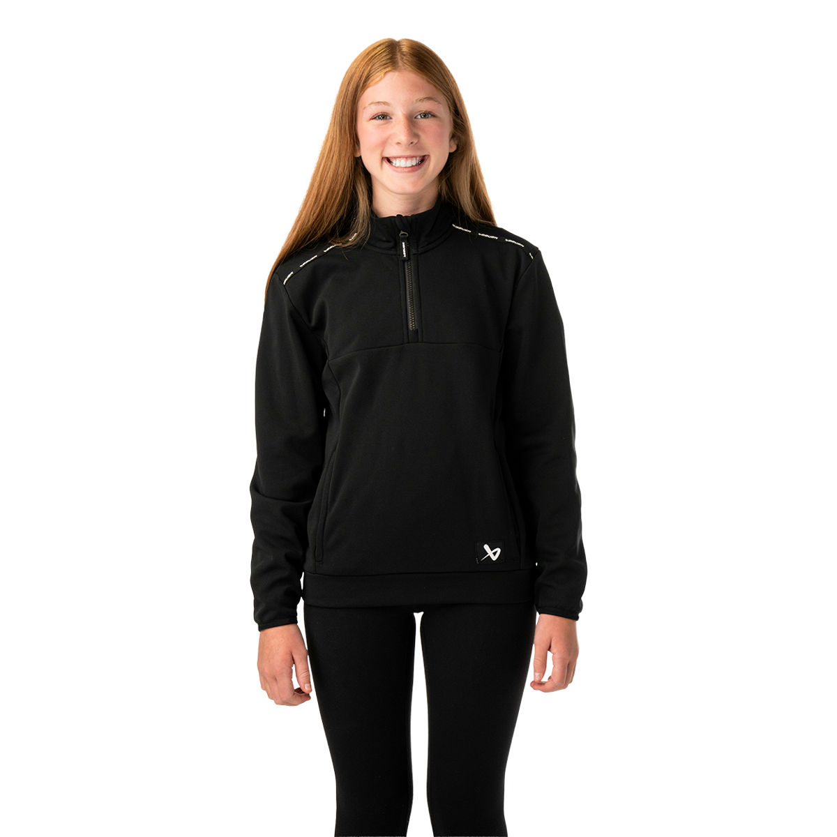 Mikina BAUER S26 TEAM FLEECE 1/2 ZIP-YTH-BLK (1067289)