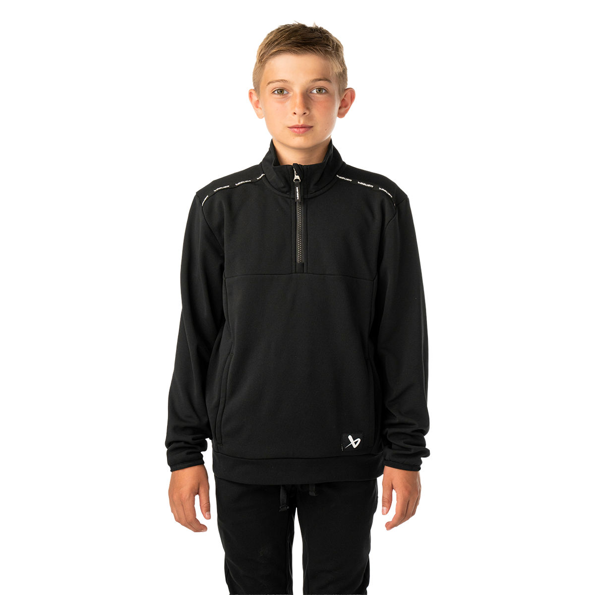 Mikina BAUER S26 TEAM FLEECE 1/2 ZIP-YTH-BLK (1067289)