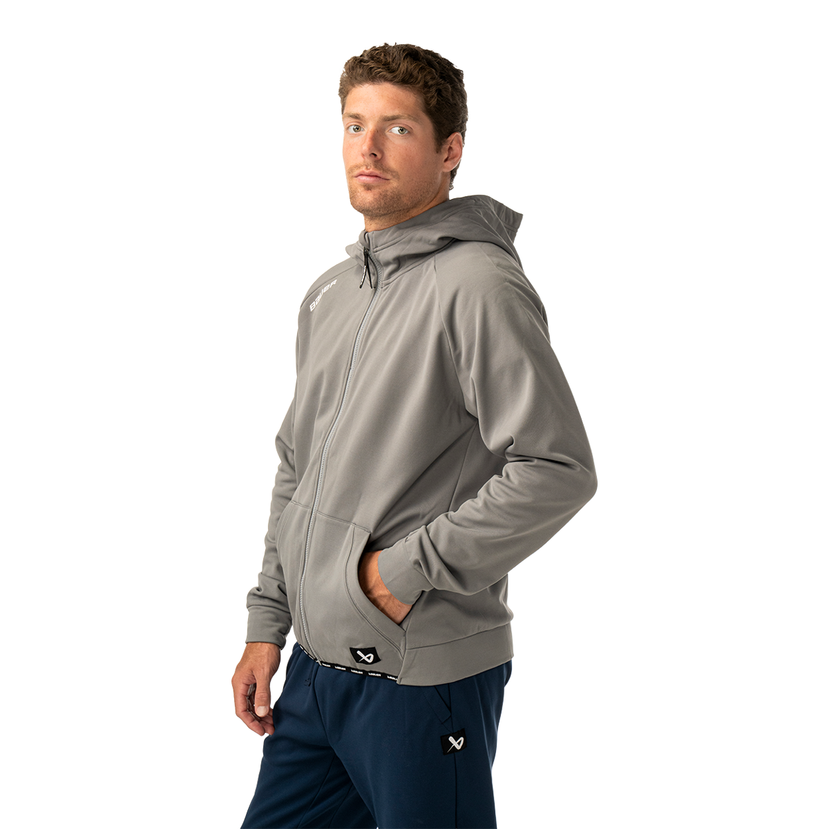 Mikina BAUER S26 TEAM FLEECE ZIP HOODIE-SR-GRY (1067308)