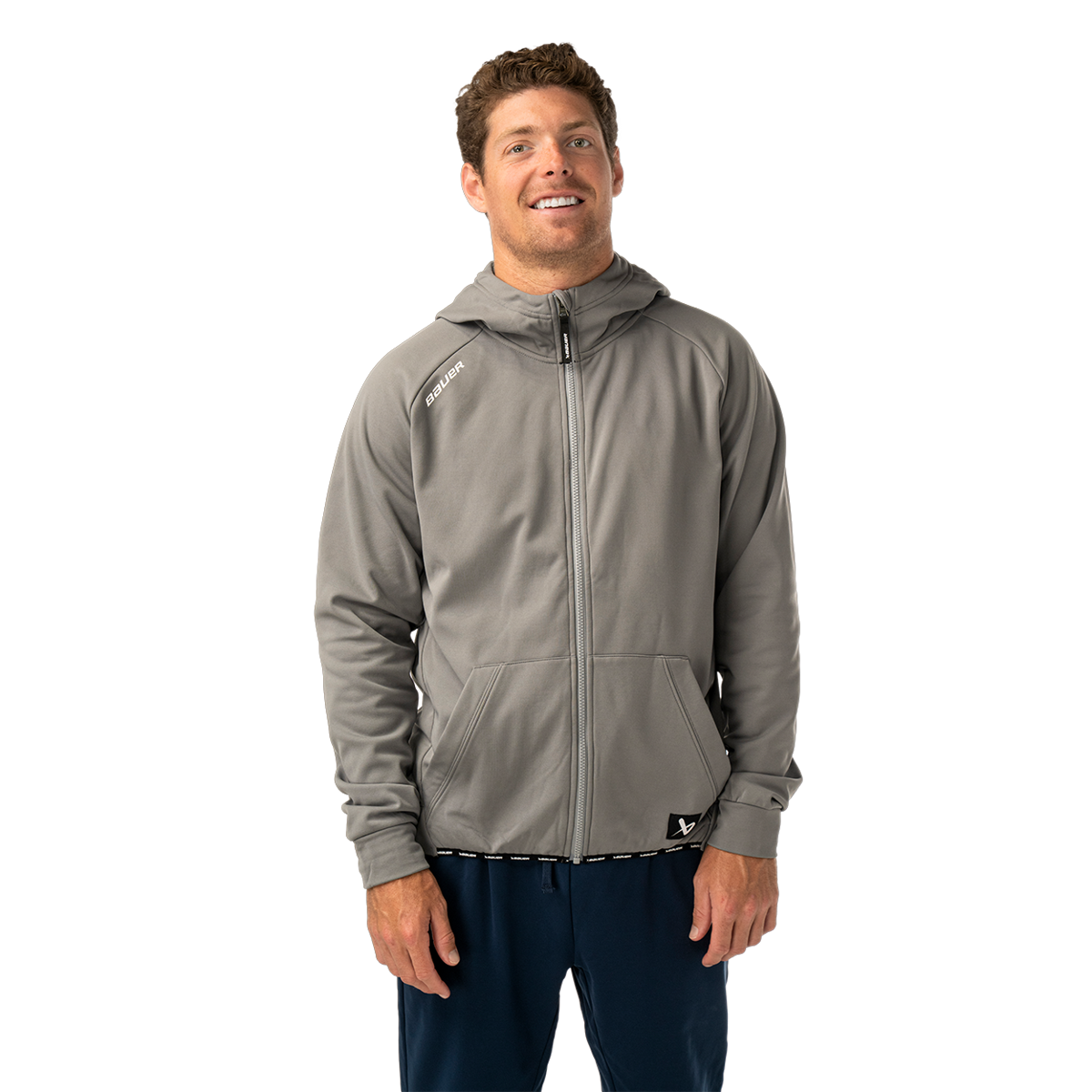 Mikina BAUER S26 TEAM FLEECE ZIP HOODIE-SR-GRY (1067308)