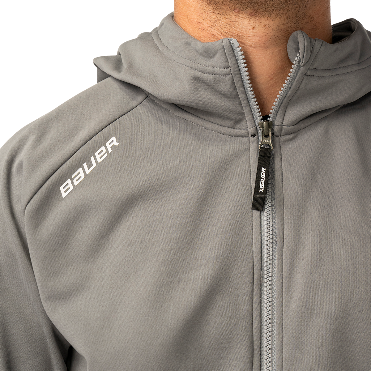 Mikina BAUER S26 TEAM FLEECE ZIP HOODIE-SR-GRY (1067308)