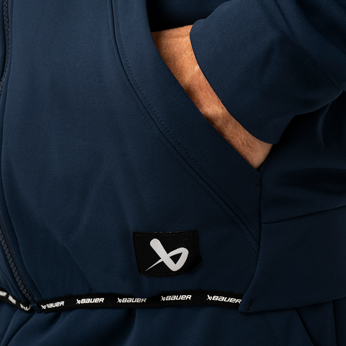 Mikina BAUER S26 TEAM FLEECE ZIP HOODIE-SR-NAVY (1067204)