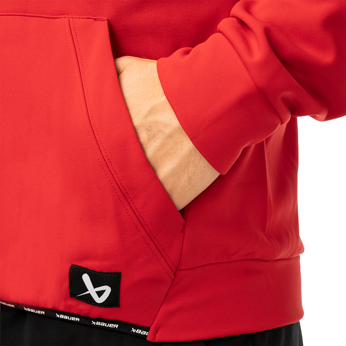 Mikina BAUER S26 TEAM FLEECE ZIP HOODIE-SR-RED (1067309)