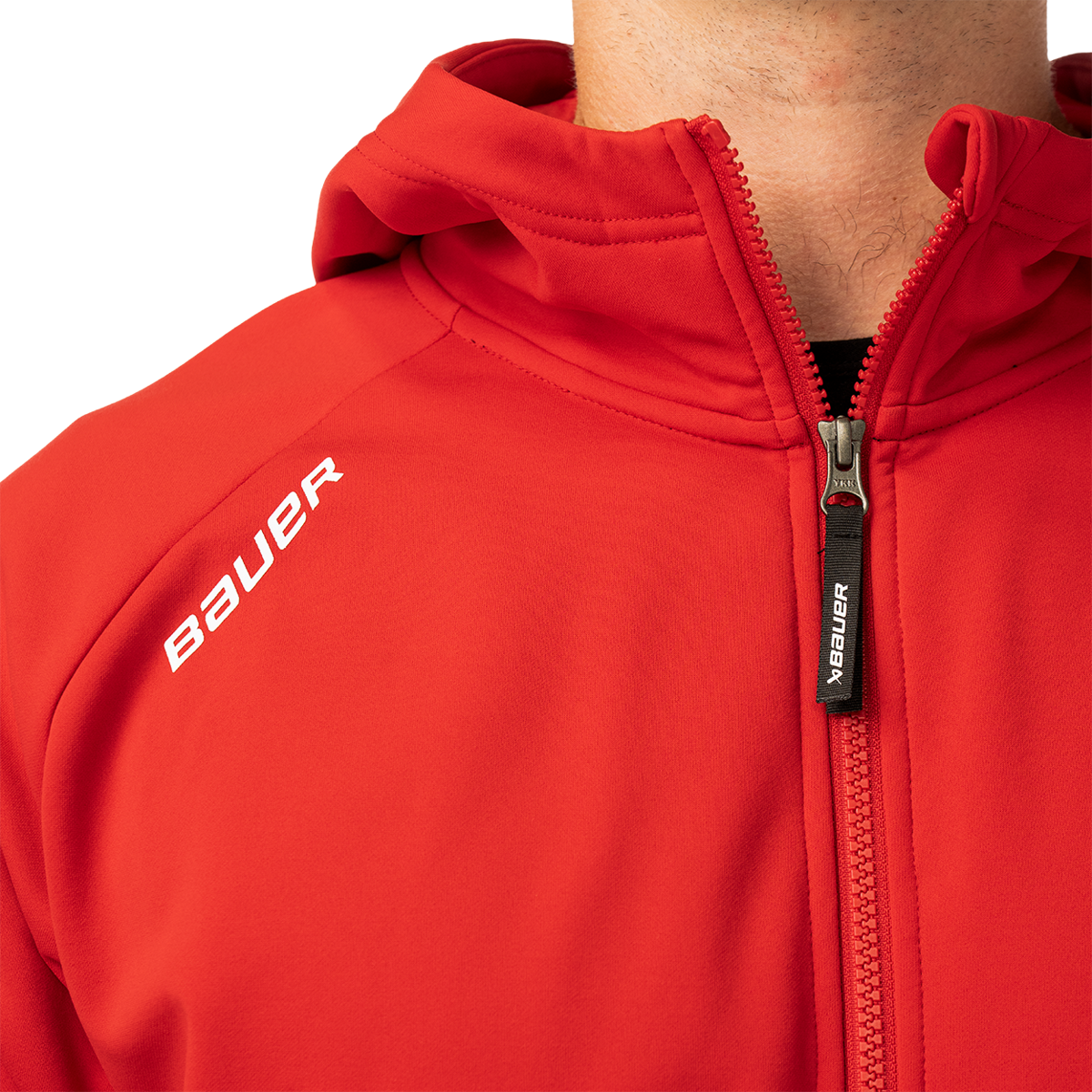 Mikina BAUER S26 TEAM FLEECE ZIP HOODIE-SR-RED (1067309)