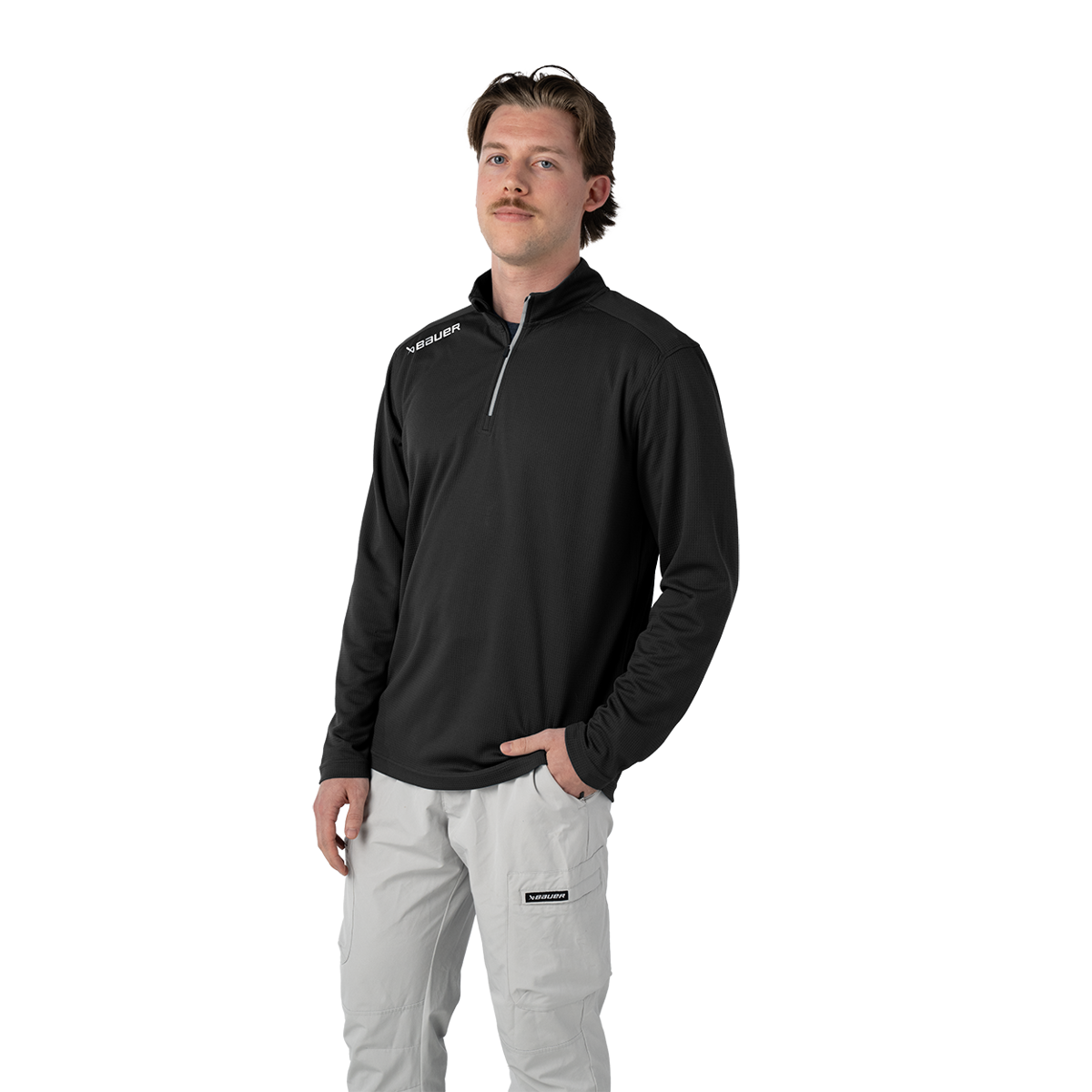 Mikina BAUER S26 TEAM PERF 1/4 ZIP-SR-BLK (1066932)