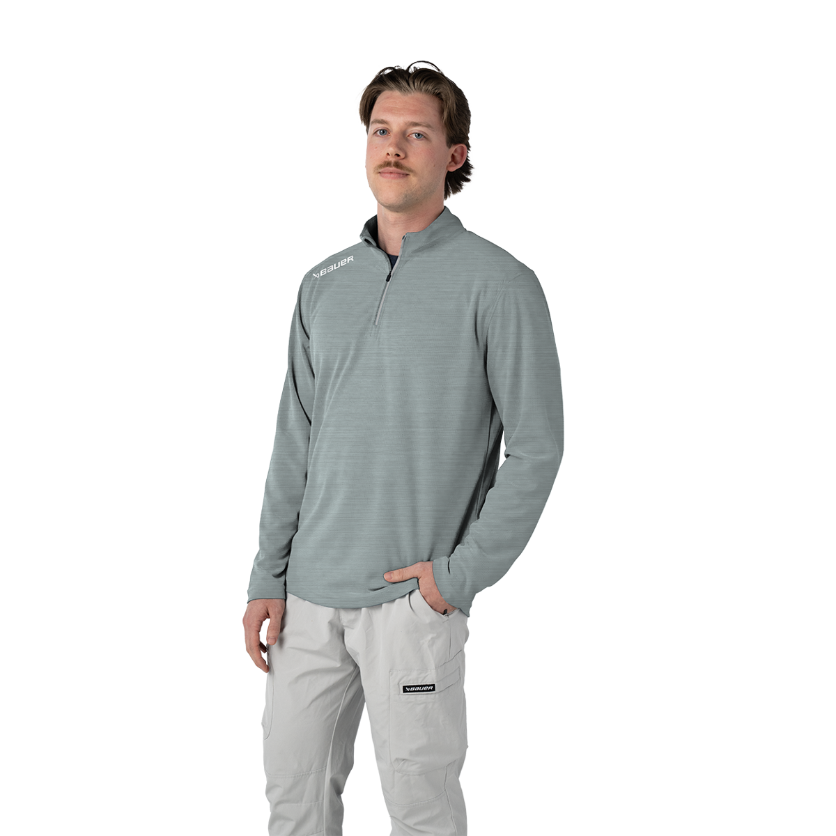 Mikina BAUER S26 TEAM PERF 1/4 ZIP-SR-GRY (1068369)