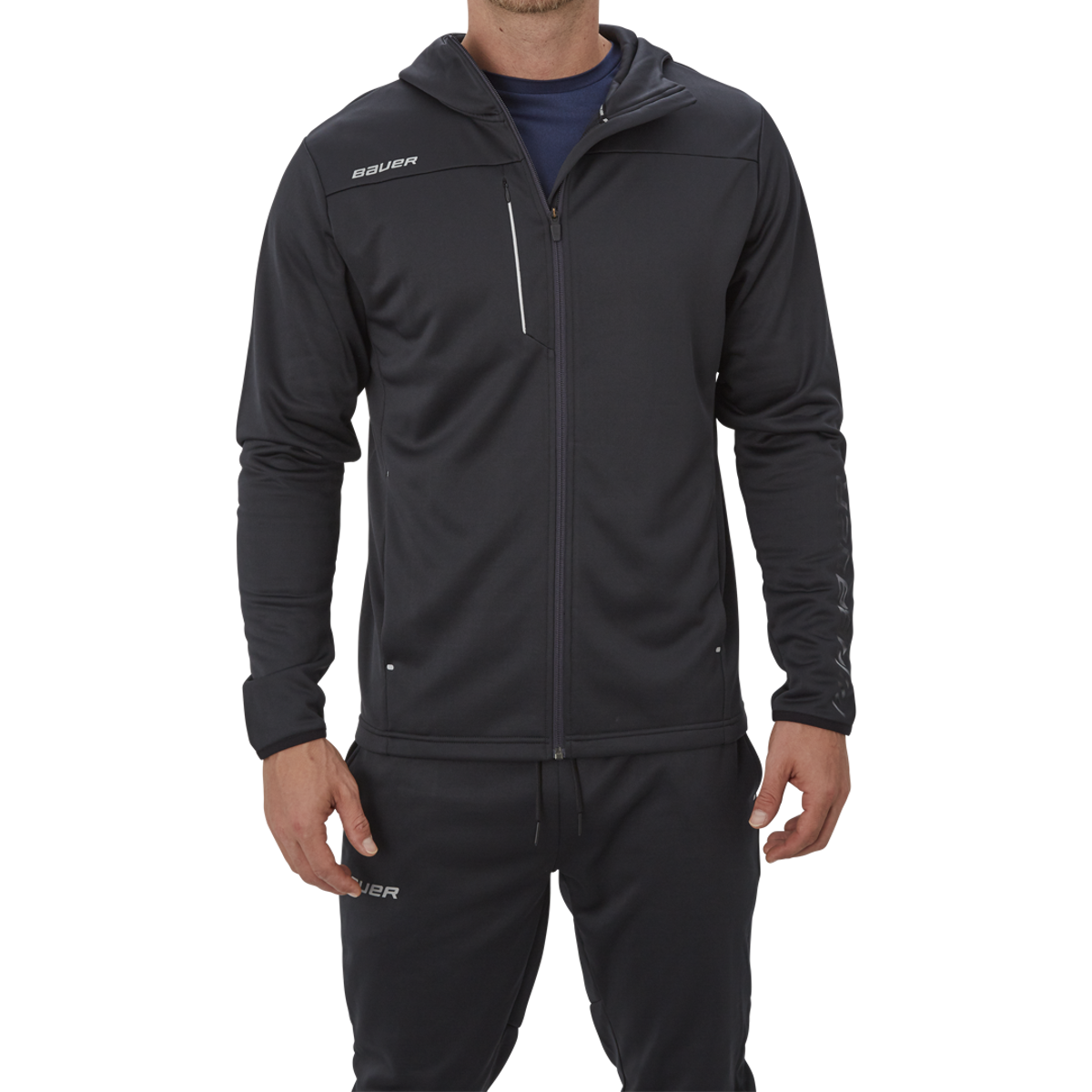 Mikina BAUER VAPOR FLEECE ZIP HOODIE BLK-YTH (1056826)