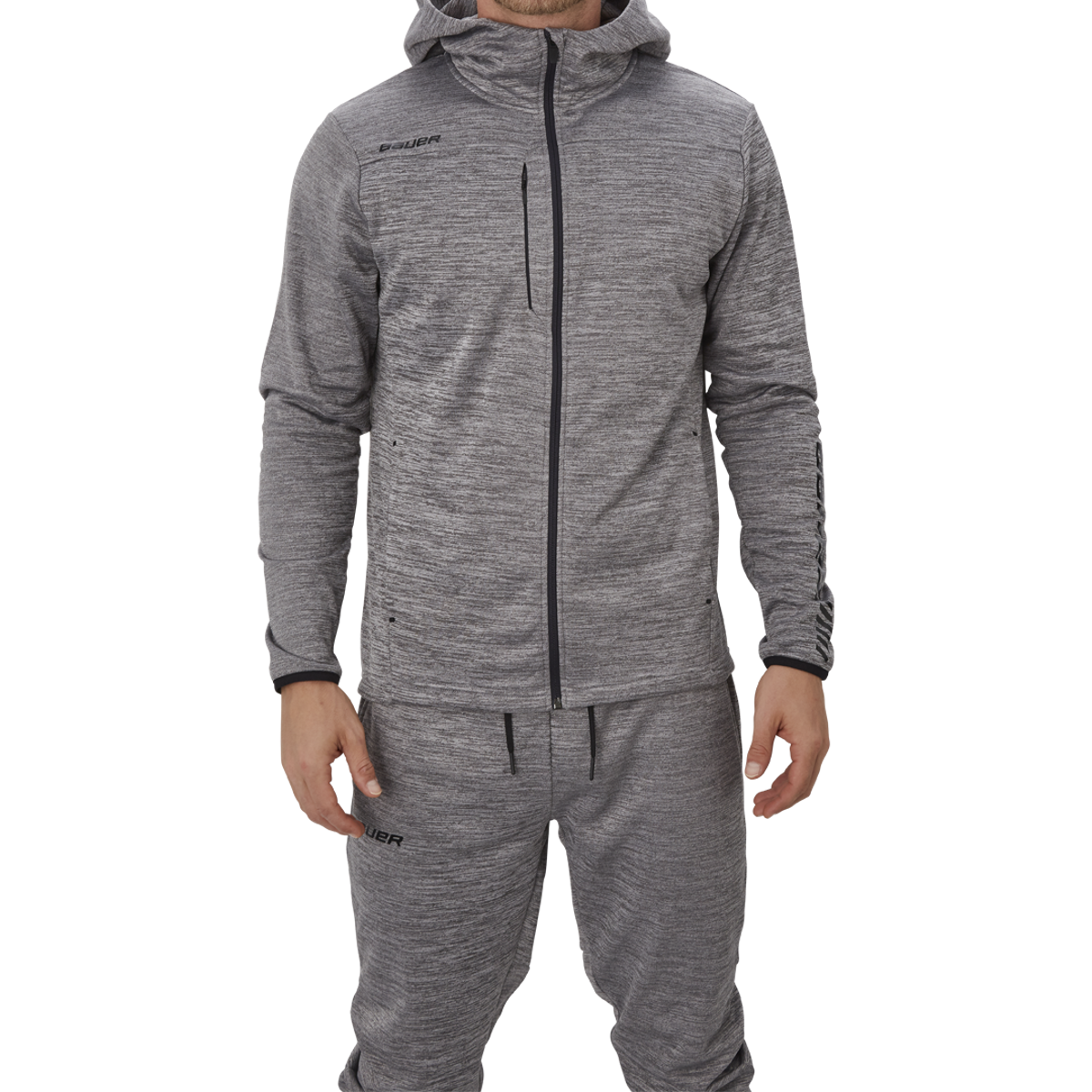 Mikina BAUER VAPOR FLEECE ZIP HOODIE GRY-YTH (1056829)