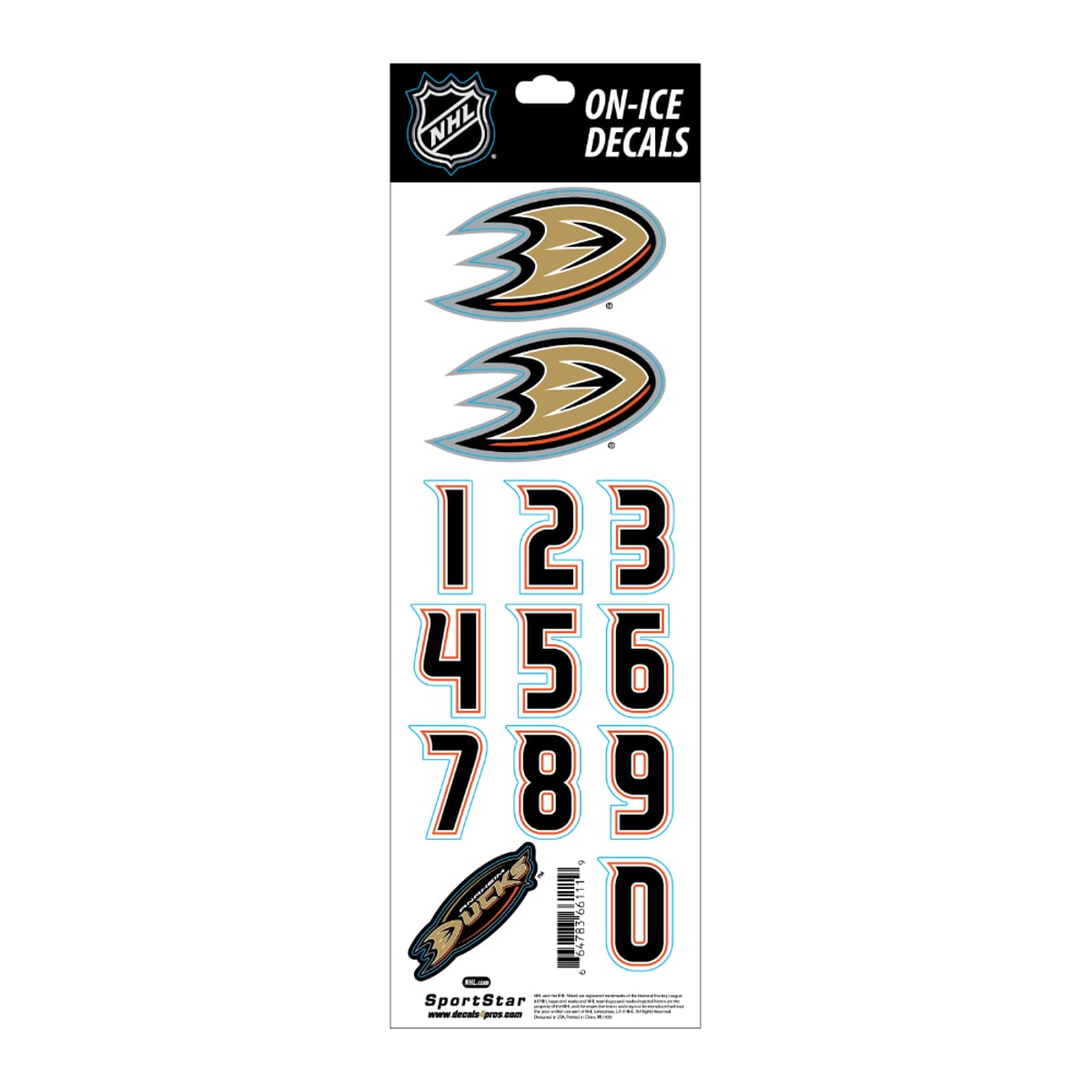 Nálepka na helmu SPORTSTAR ANAHEIM DUCKS