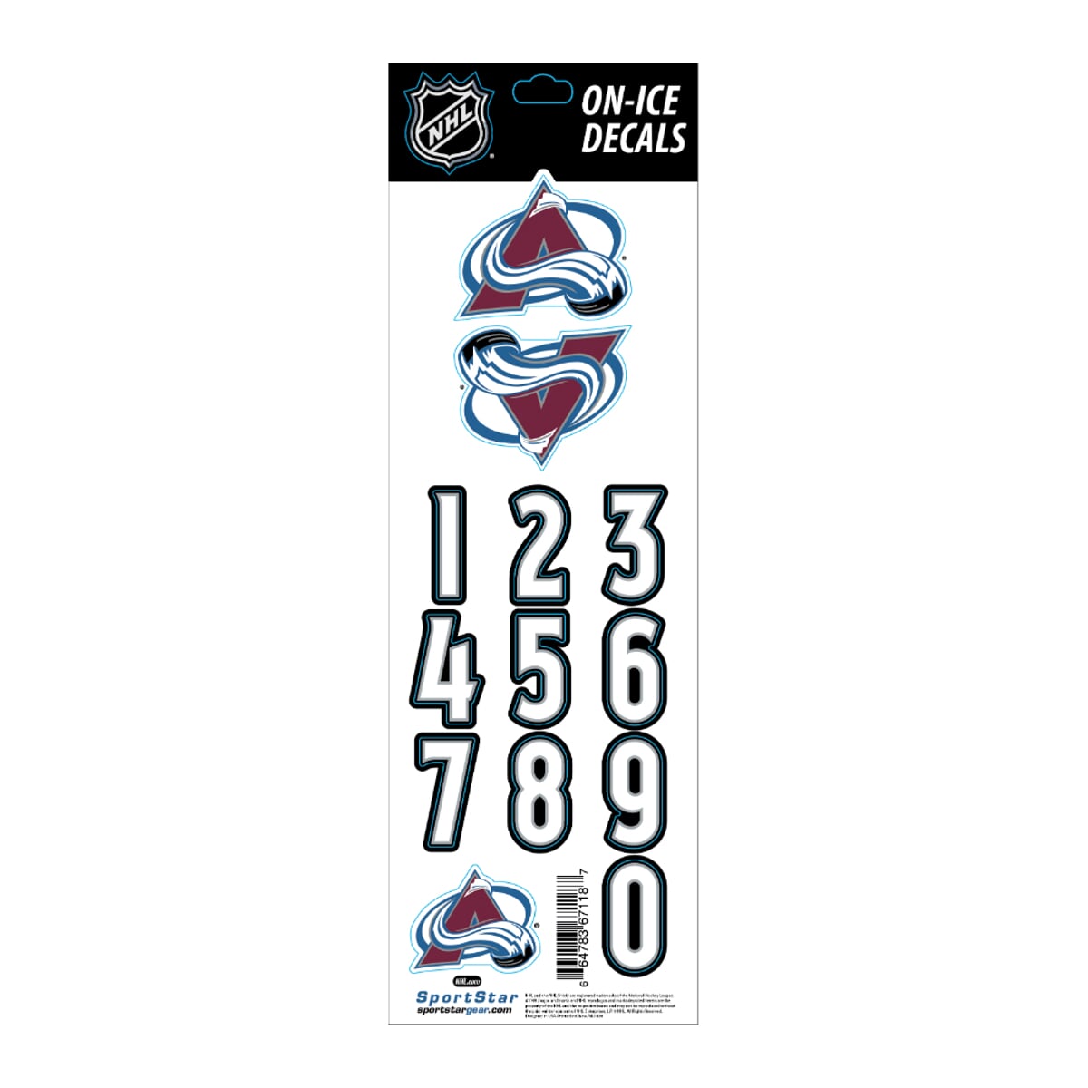 Nálepka na helmu SPORTSTAR - COLORADO AVALANCHE - DARK HELMET