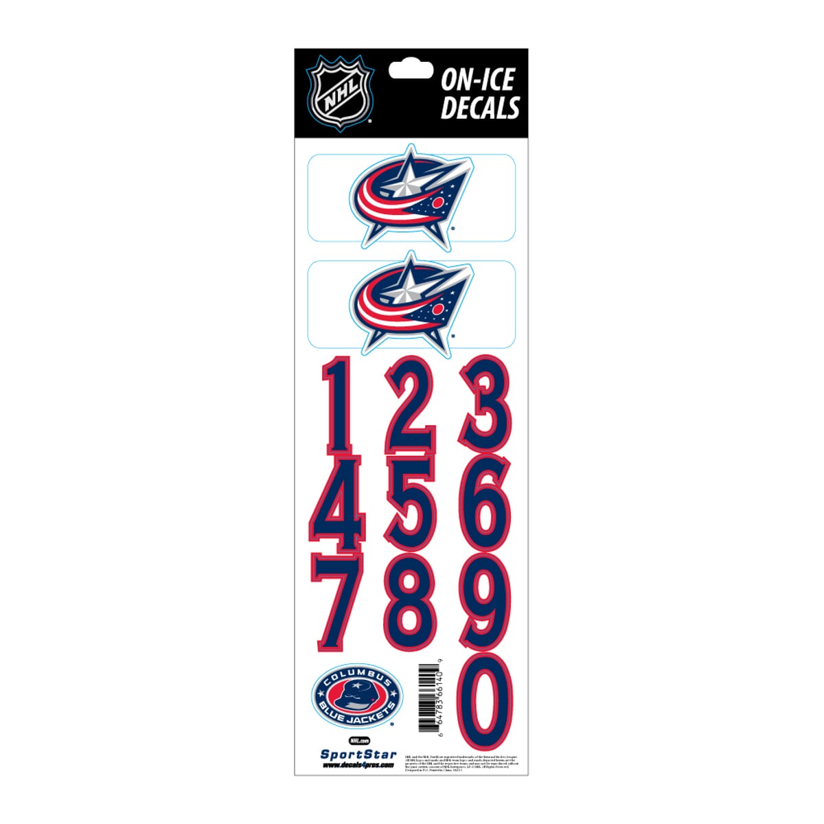 Nálepka na helmu SPORTSTAR - COLUMBUS BLUE JACKETS