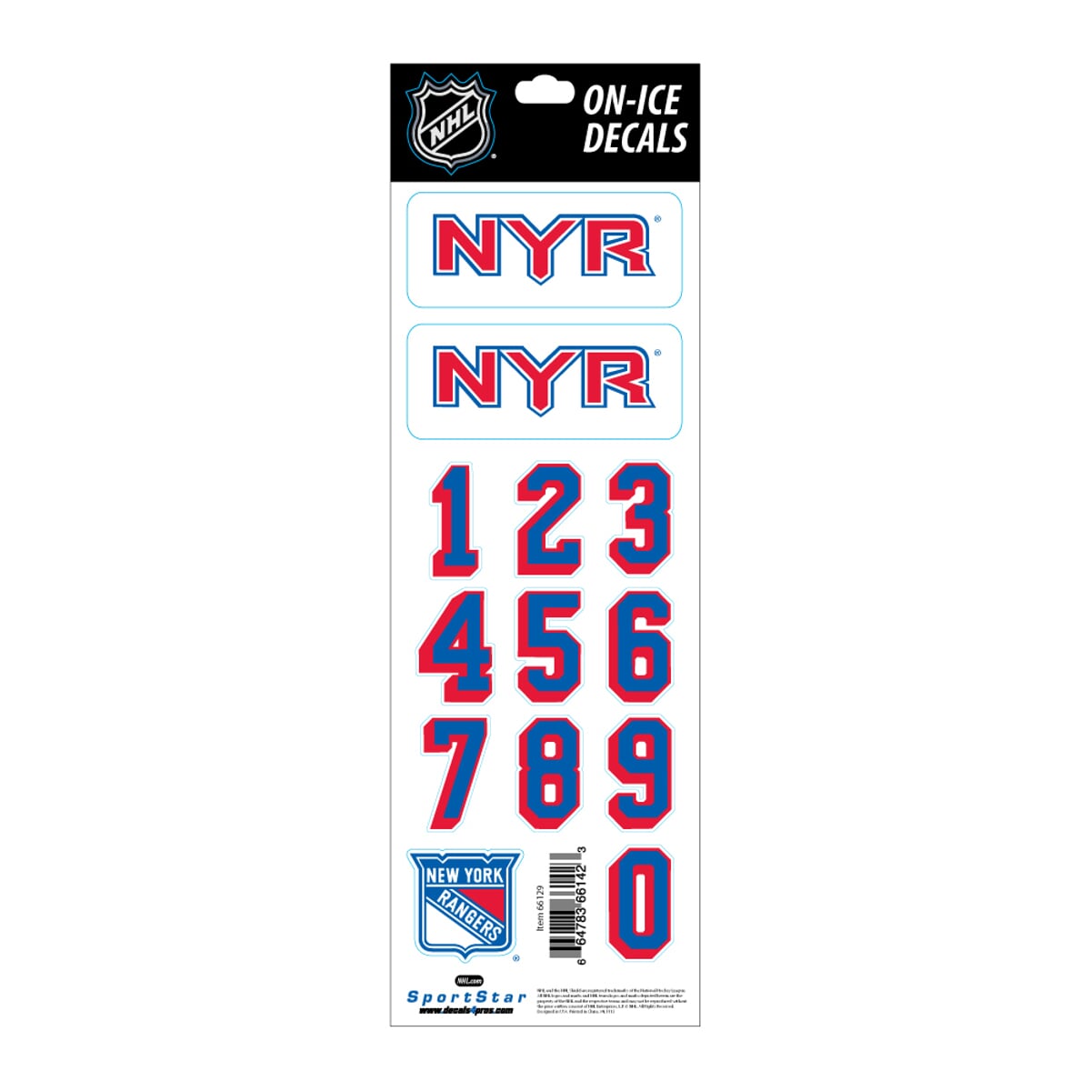 Nálepka na helmu SPORTSTAR - NEW YORK RANGERS