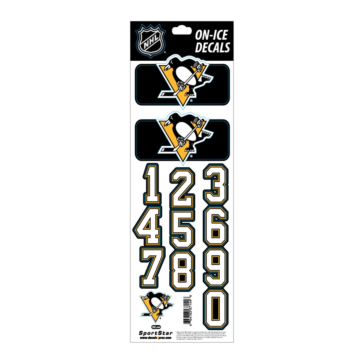 Nálepka na helmu SPORTSTAR - PITTSBURGH PENGUINS - DARK HELMET