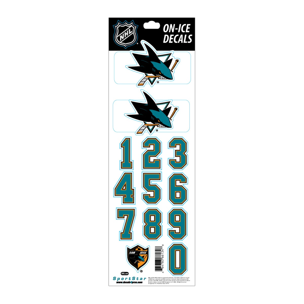 Nálepka na helmu SPORTSTAR - SAN JOSE SHARKS