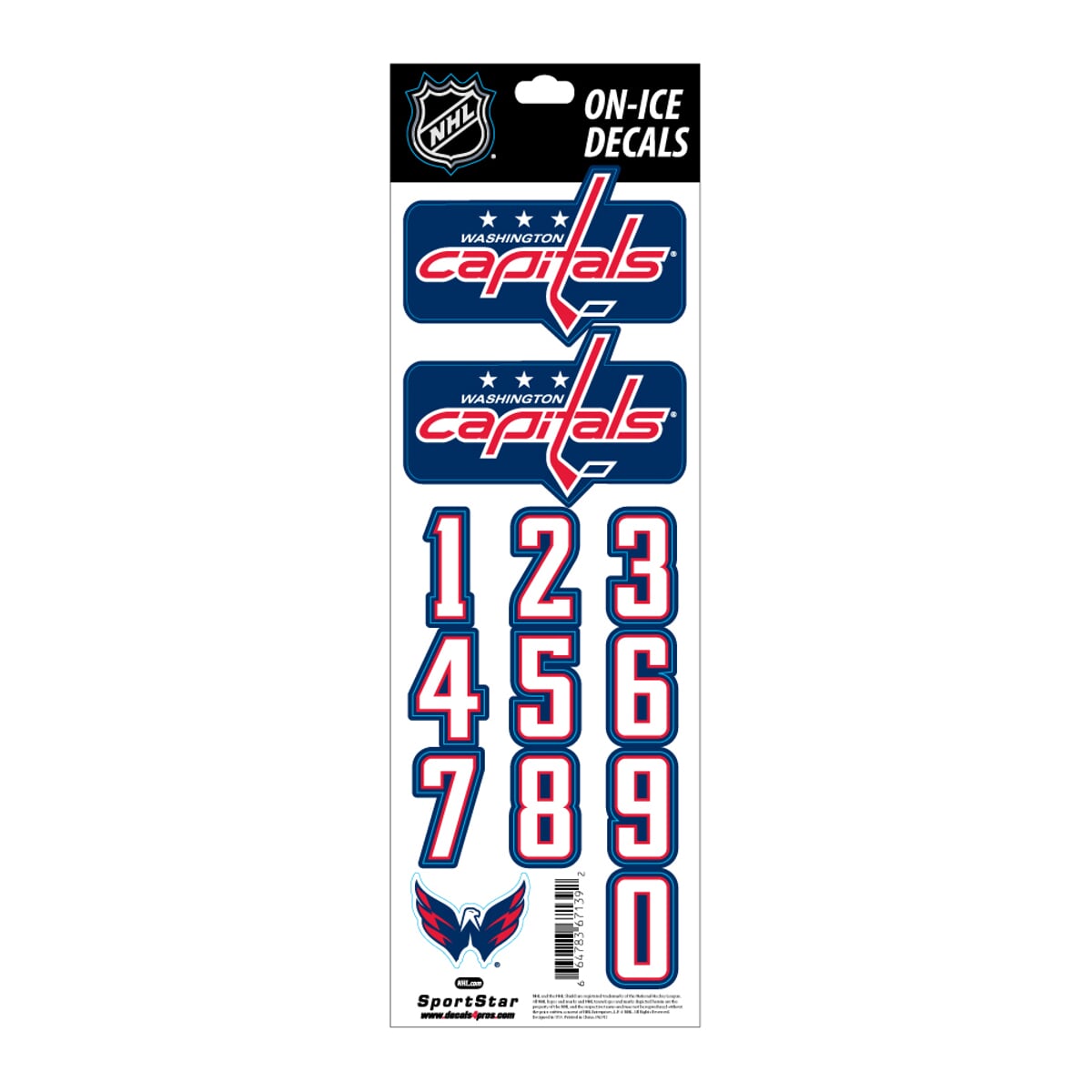 Nálepka na helmu SPORTSTAR - WASHINGTON CAPITALS - DARK HELMET