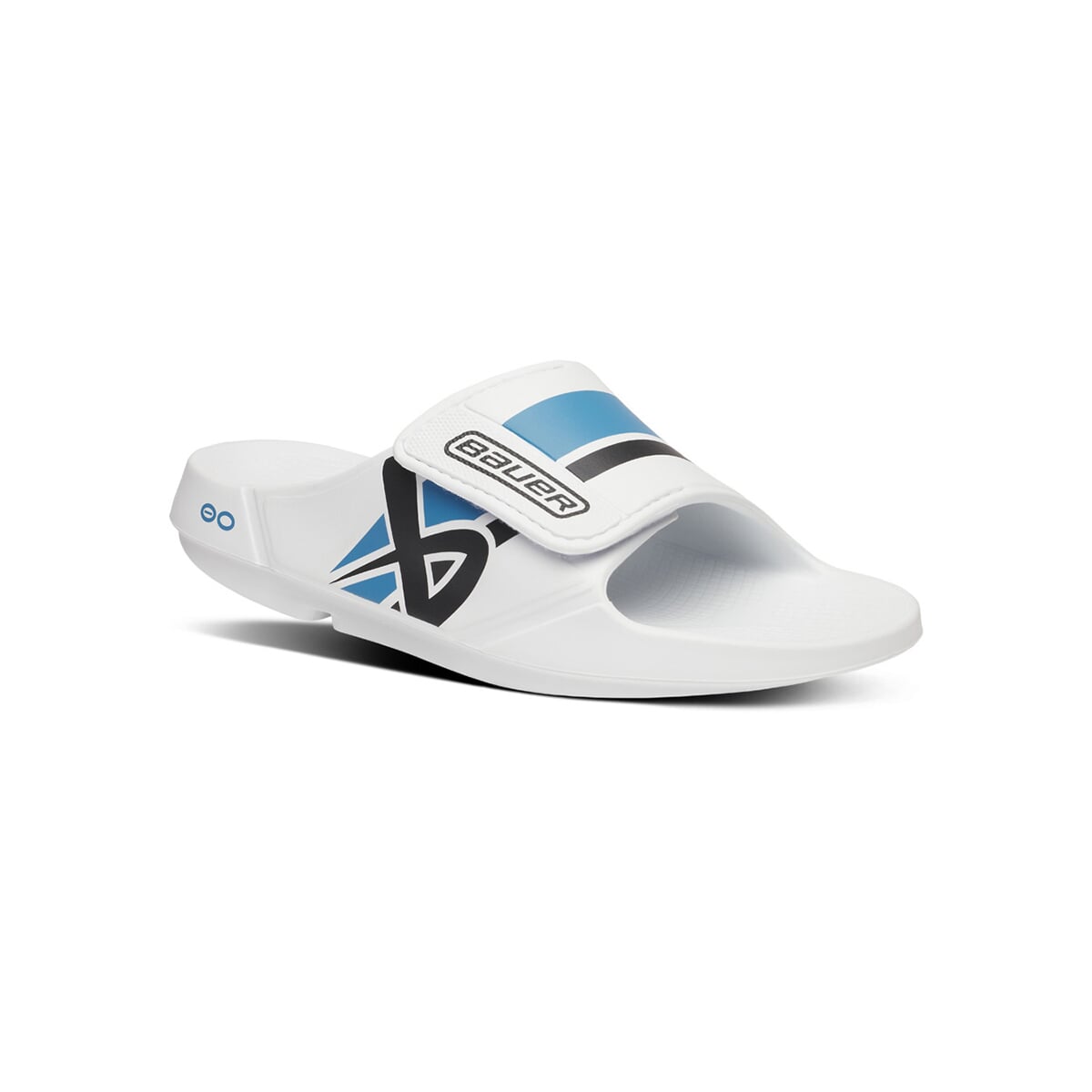 Pantofle BAUER S25 OOFOS SPORT FLEX SLIDE-WHT/BLU (1065477)